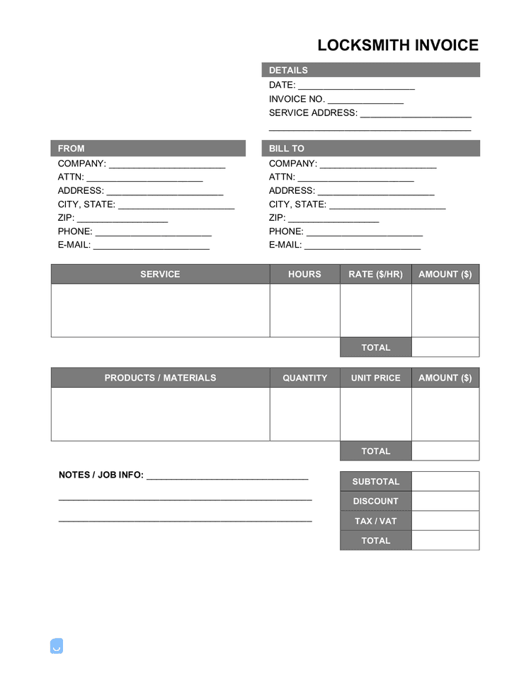 Locksmith Invoice Template Invoice Maker