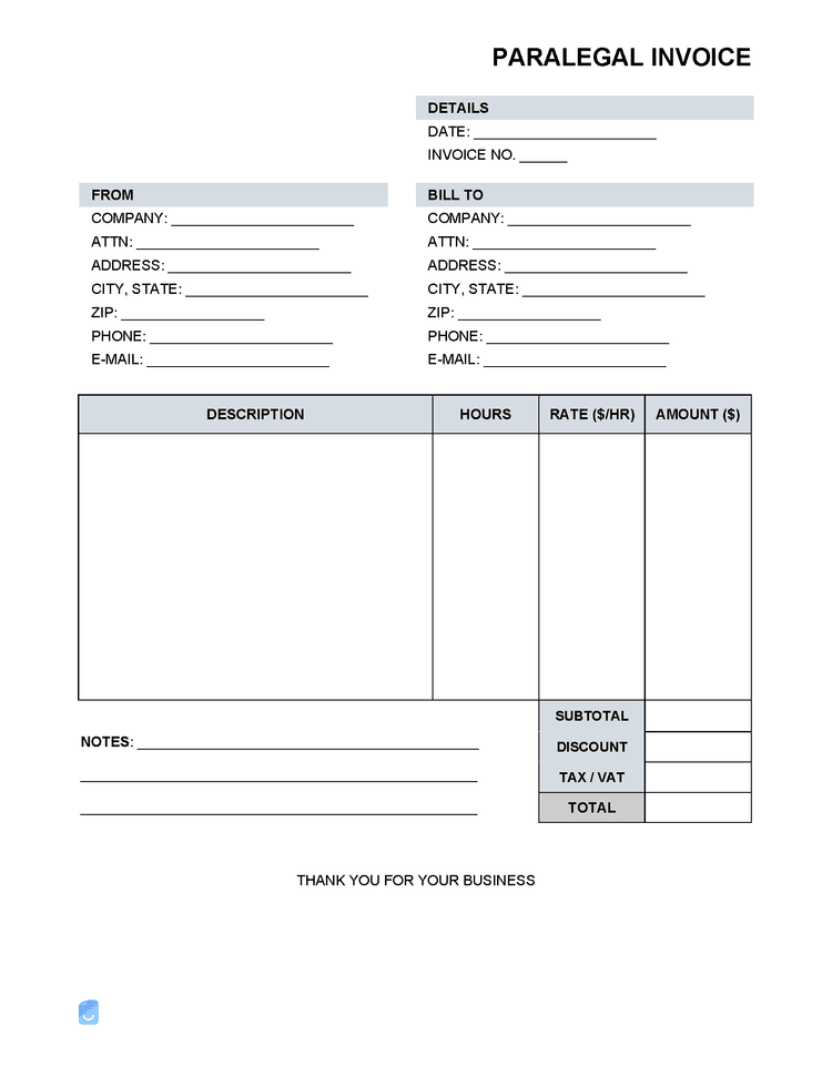 Paralegal Invoice Template Invoice Maker