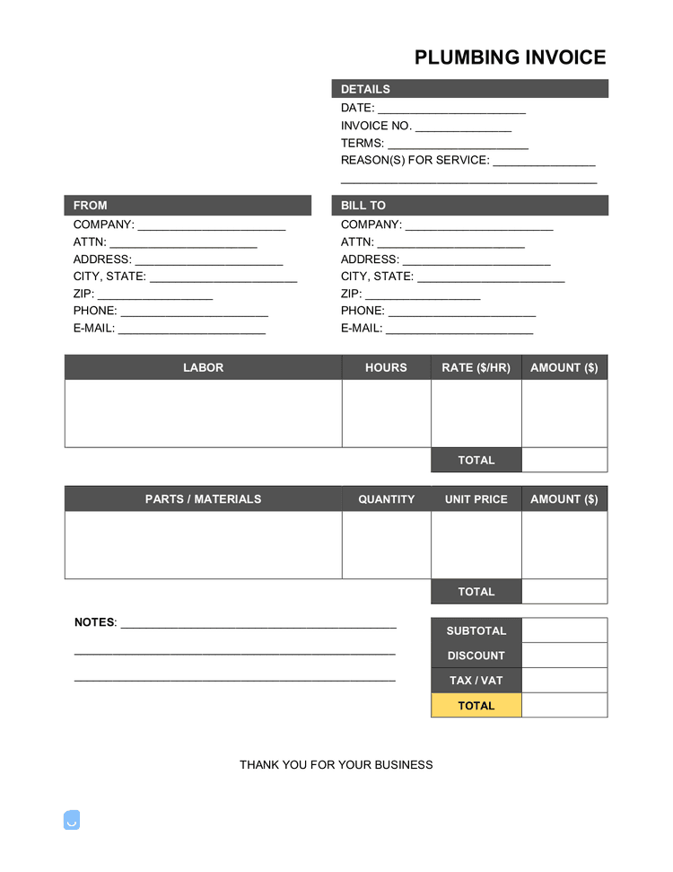 Plumbing Invoice Template Invoice Maker