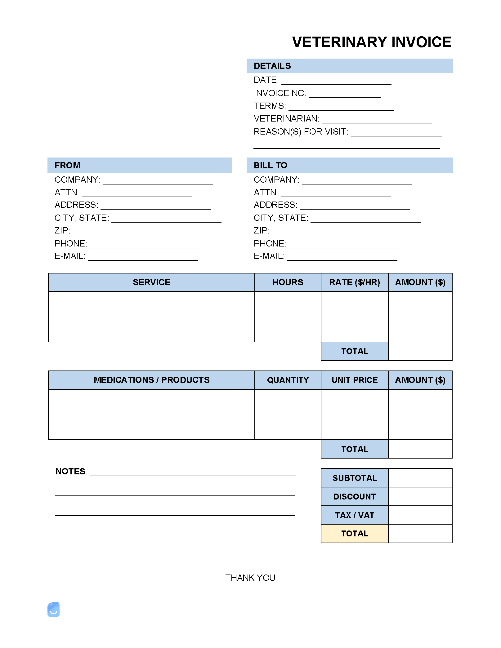 Veterinary Invoice Template Invoice Maker