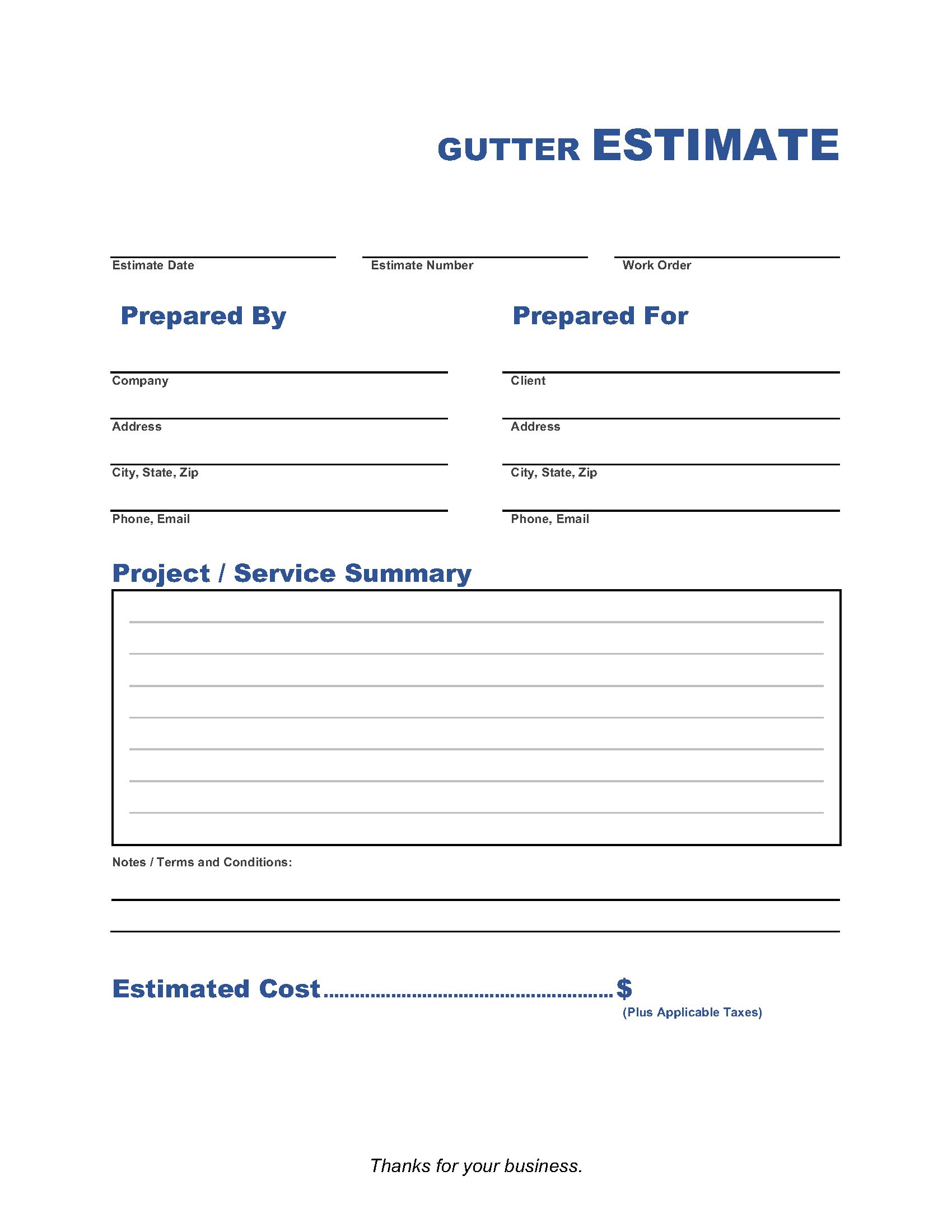 Gutter-Estimate-Template