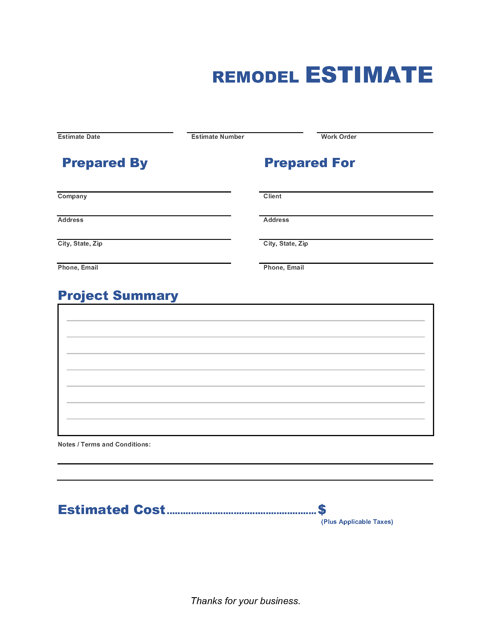 Remodel-Estimate-Template