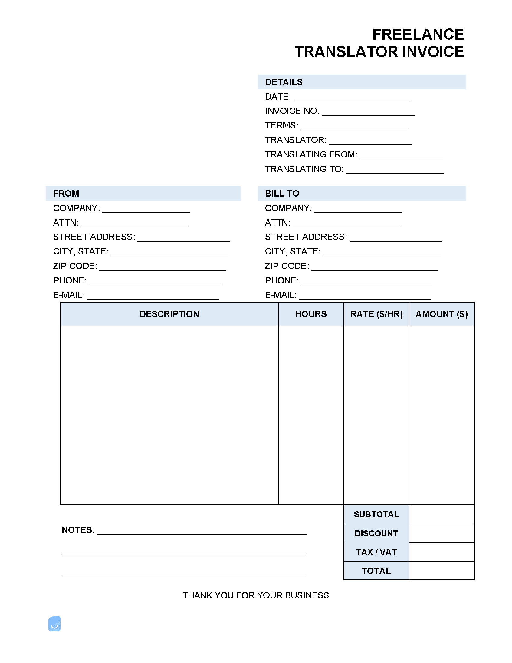 Freelance-Translator-Invoice-Template