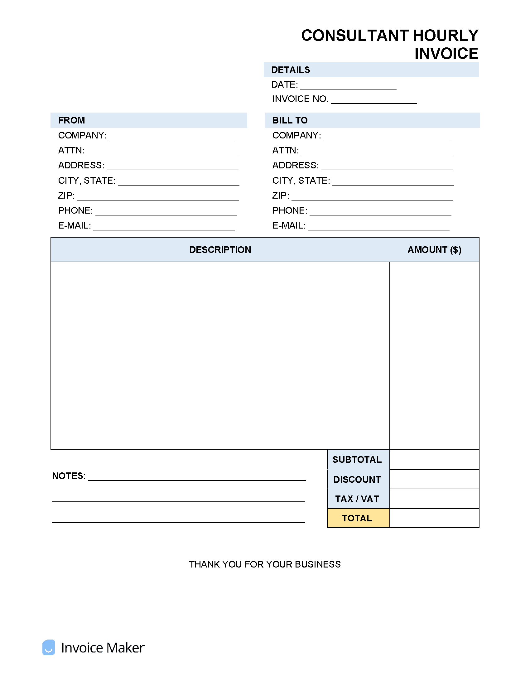 Consultant-Hourly-Invoice-Template