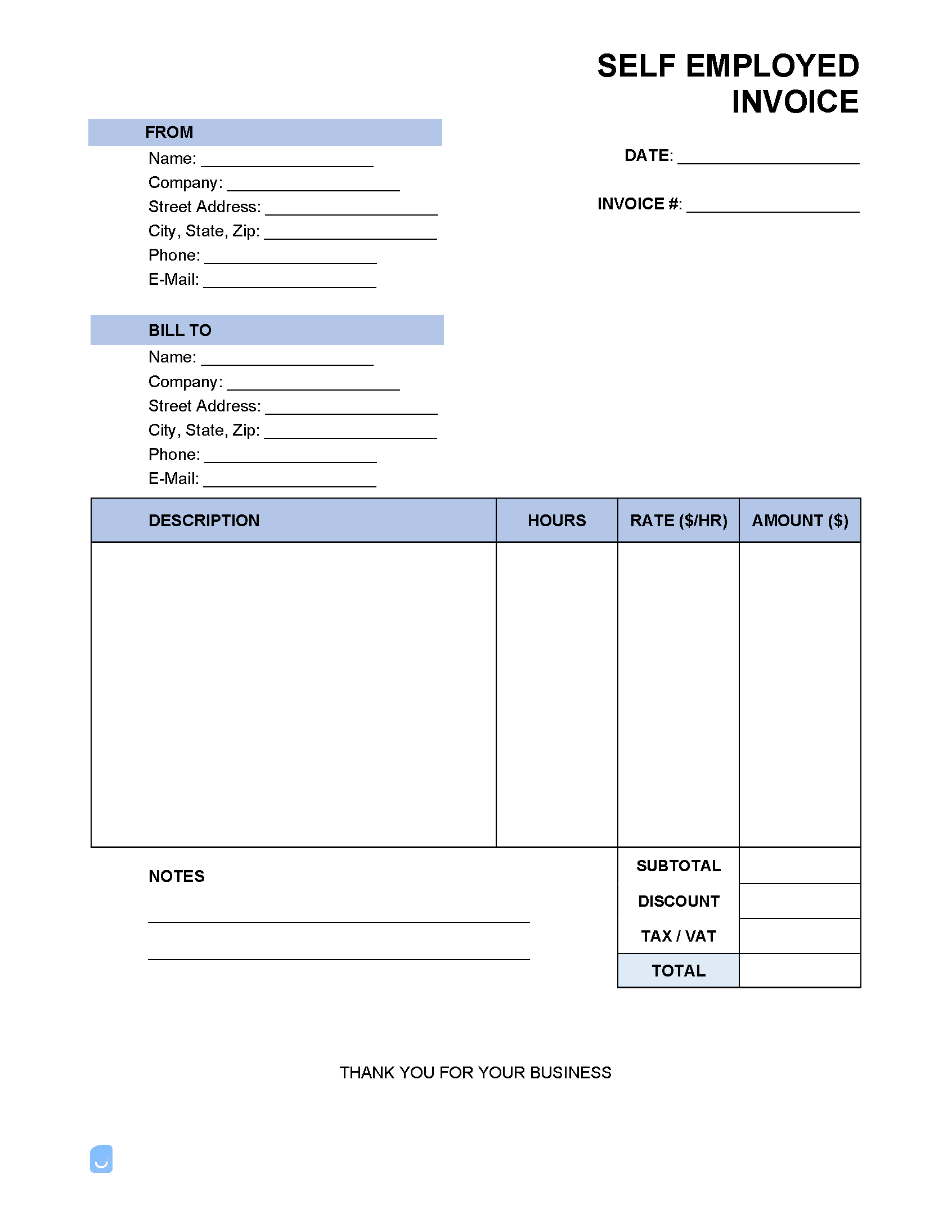 Self-Employed-Invoice-Template