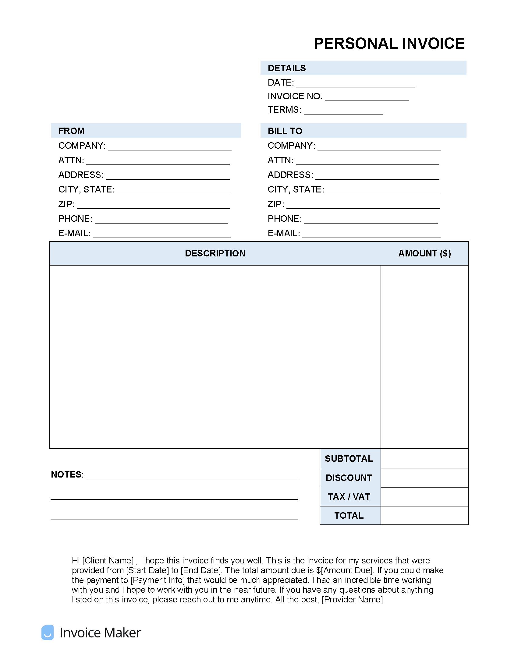 Personal-Invoice-Template