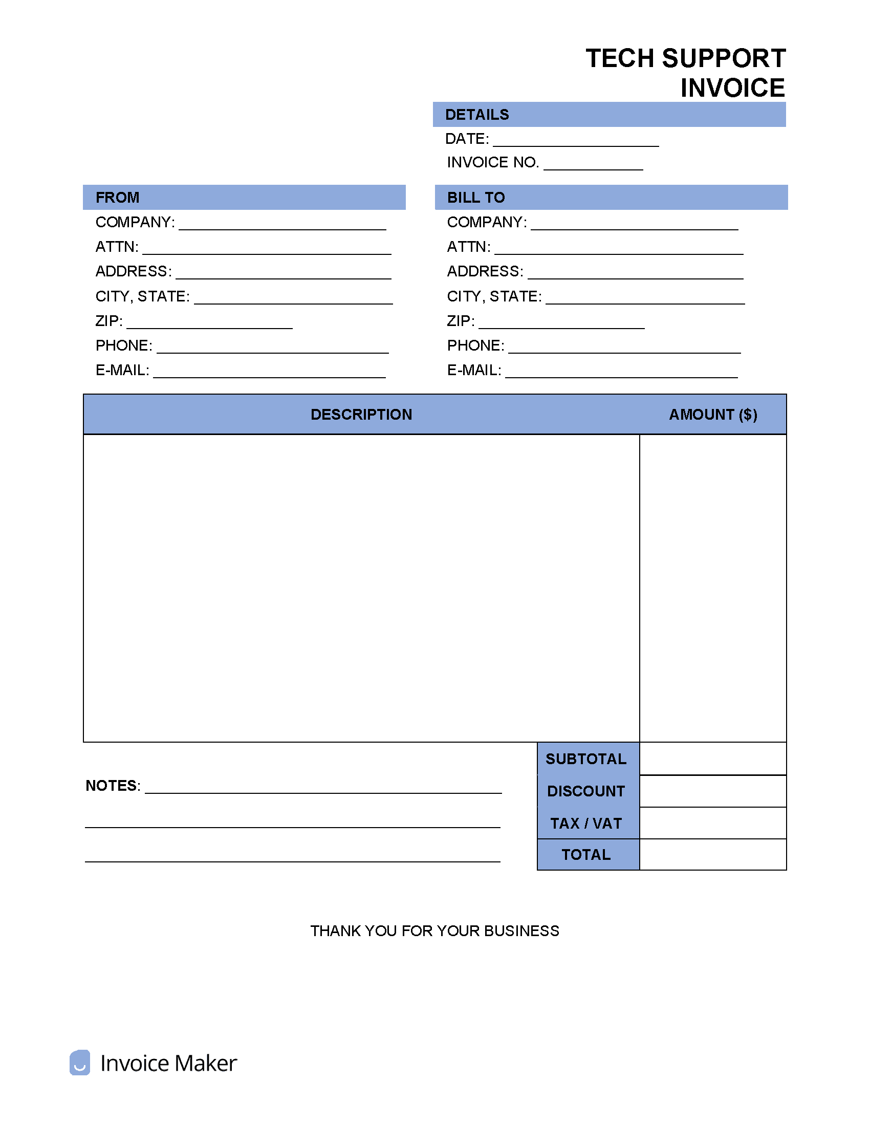 Tech-Support-Invoice-Template