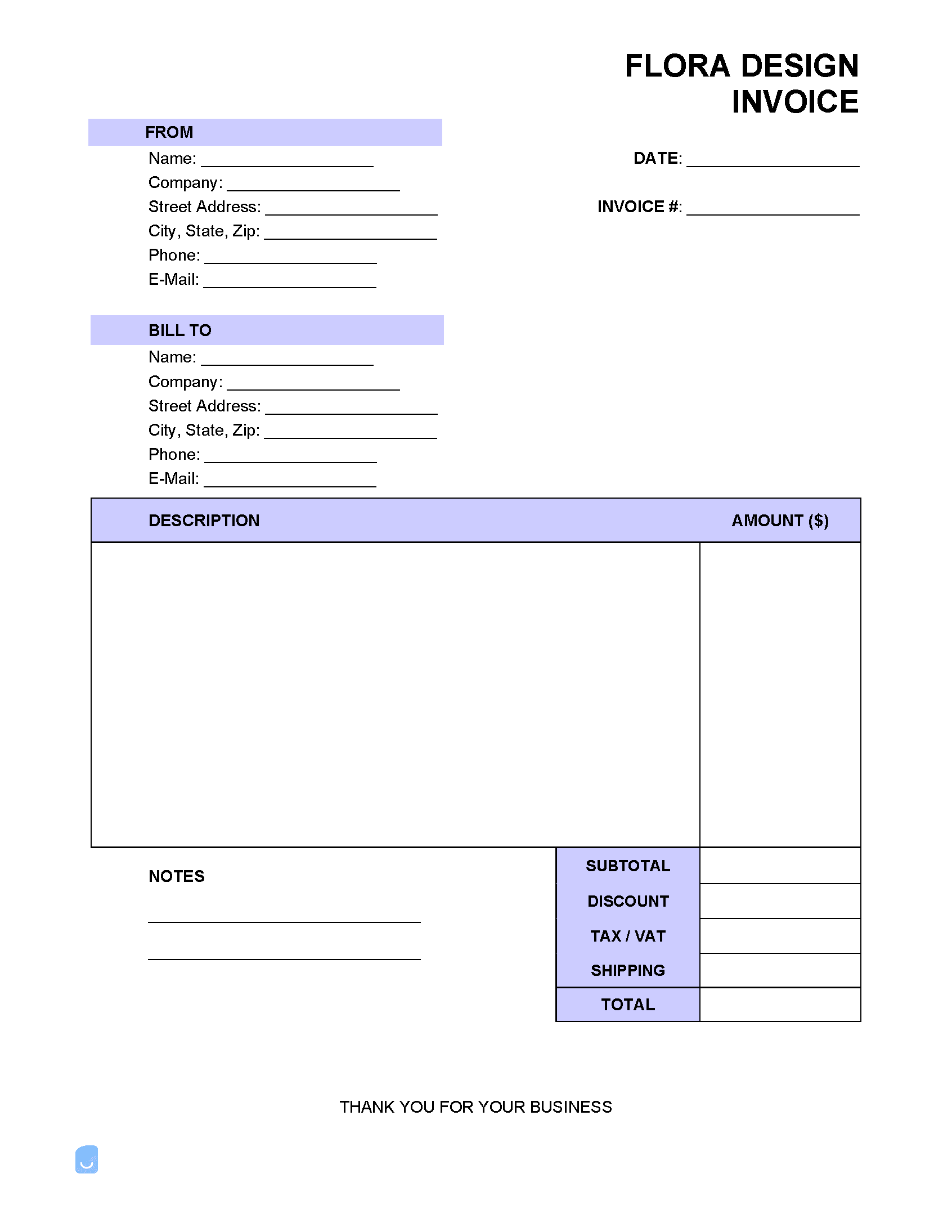 Flora-Design-Invoice-Template