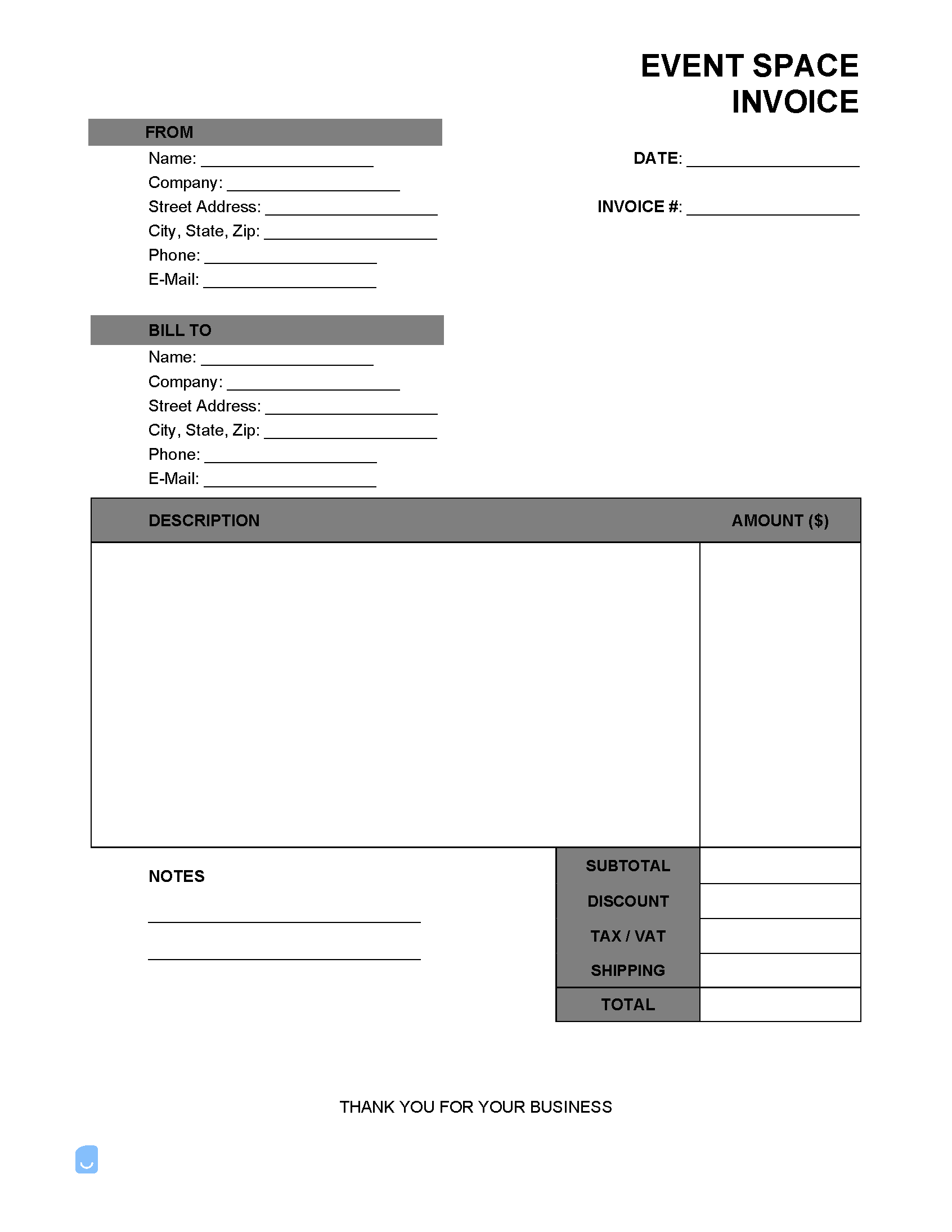 Event-Space-Invoice-Template