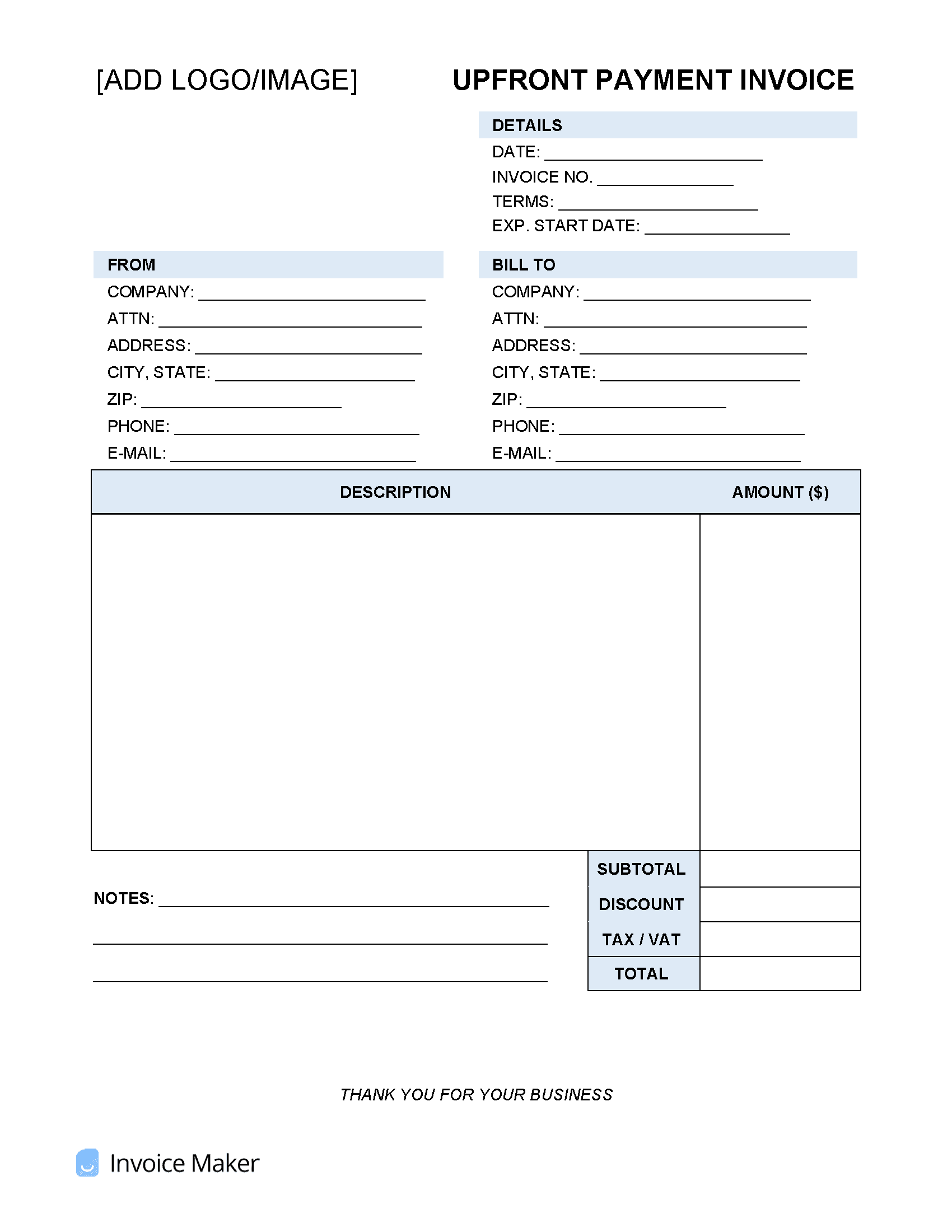 Upfront-Advance-Payment-Invoice-Template