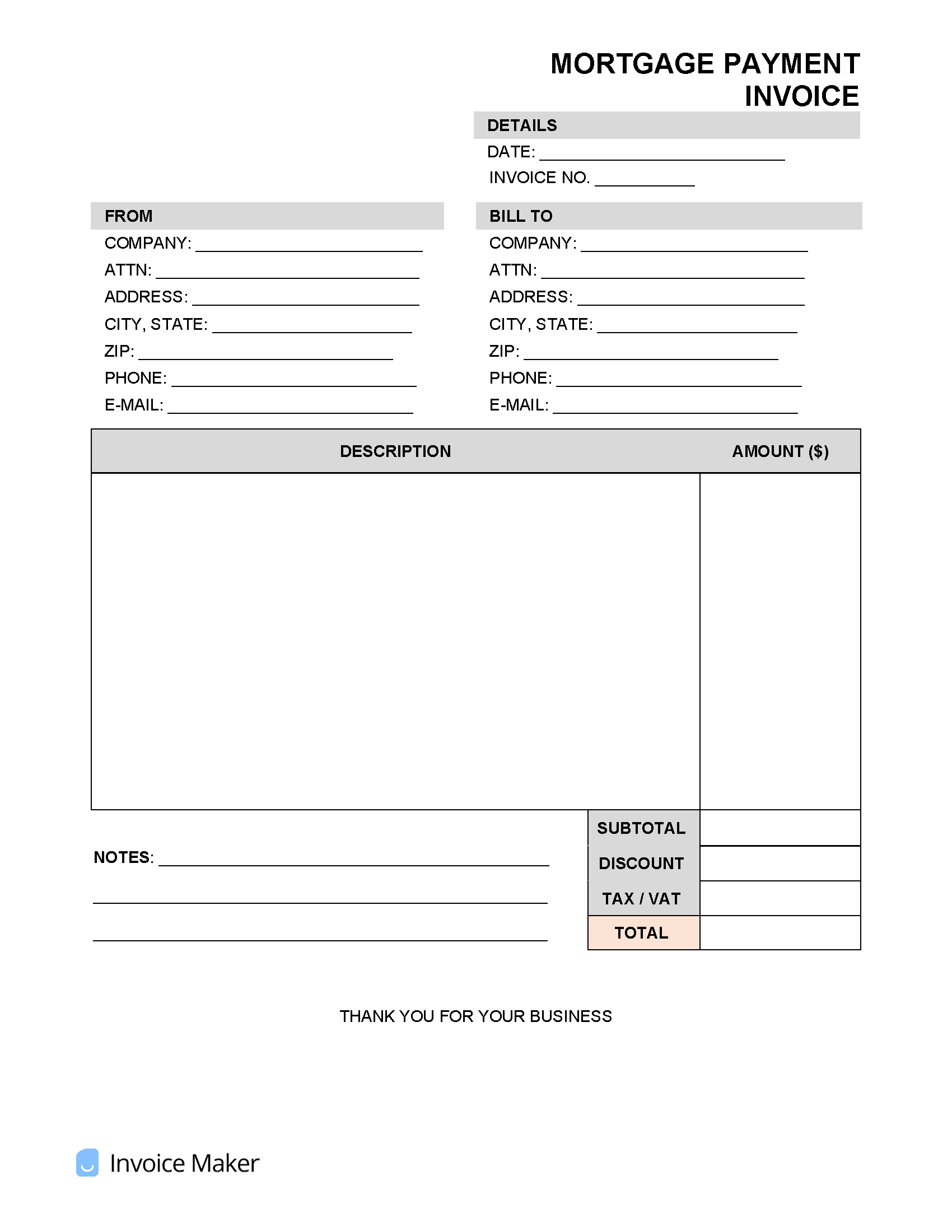 Mortgage-Payment-Invoice-Template