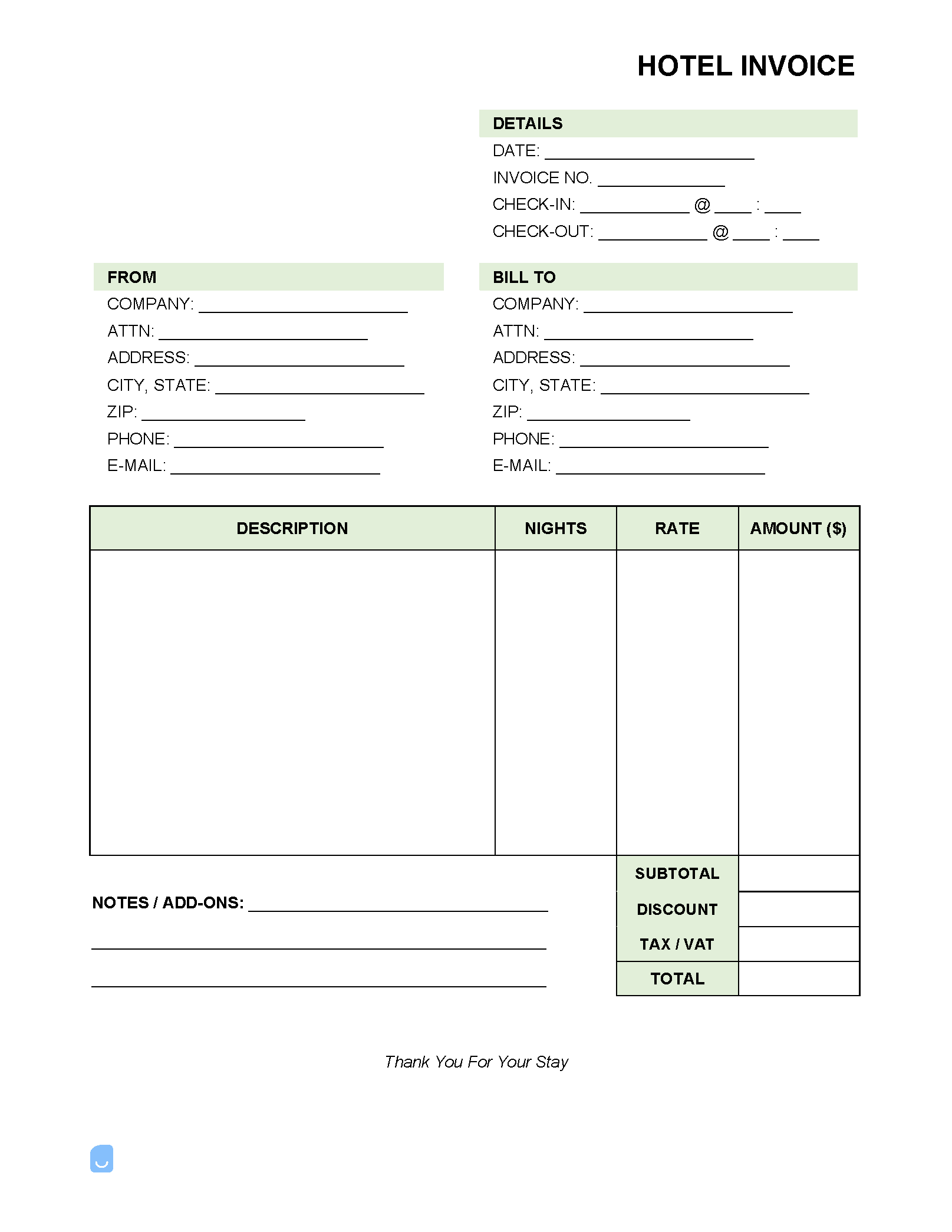 Hotel-Room-Invoice-Template