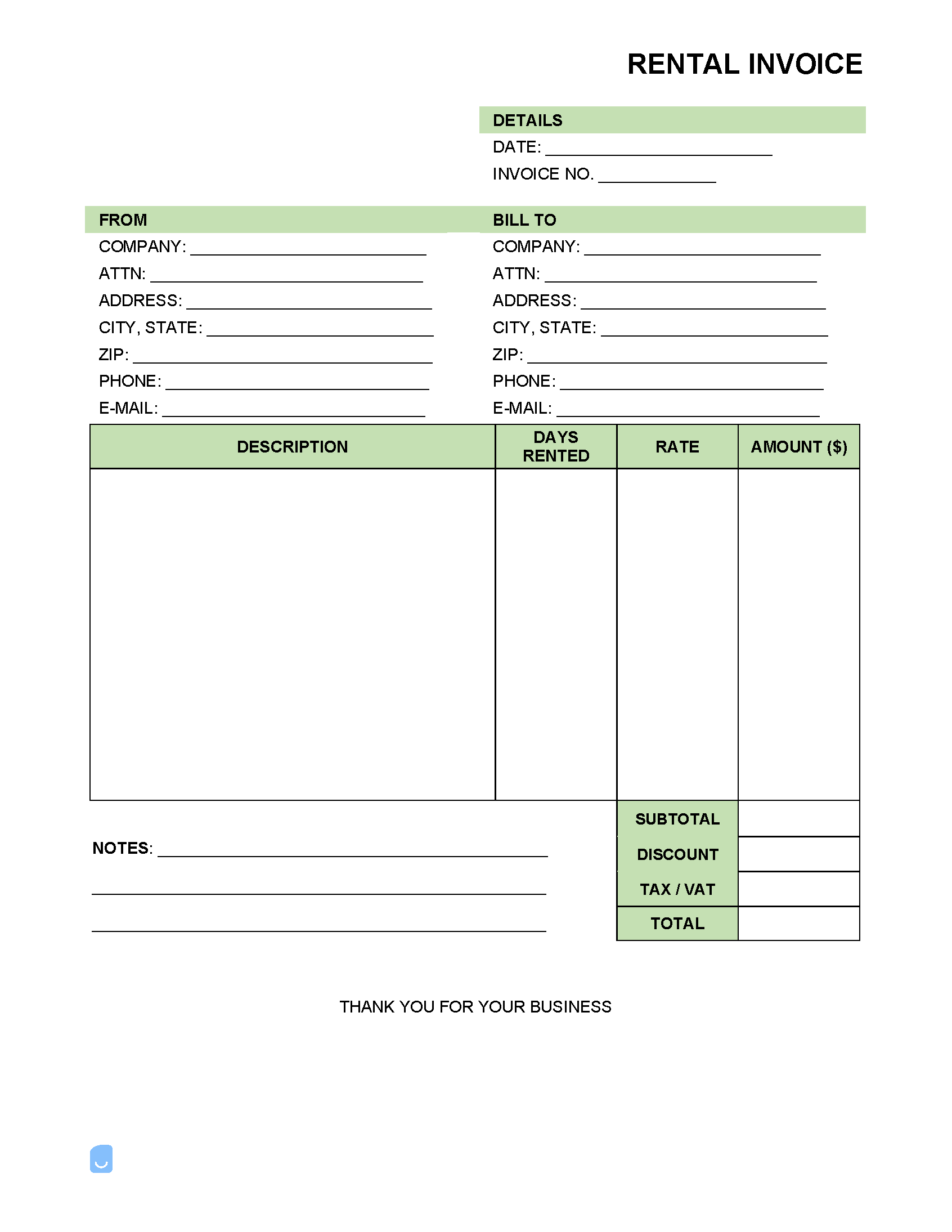 Simple-Rental-Invoice-Template