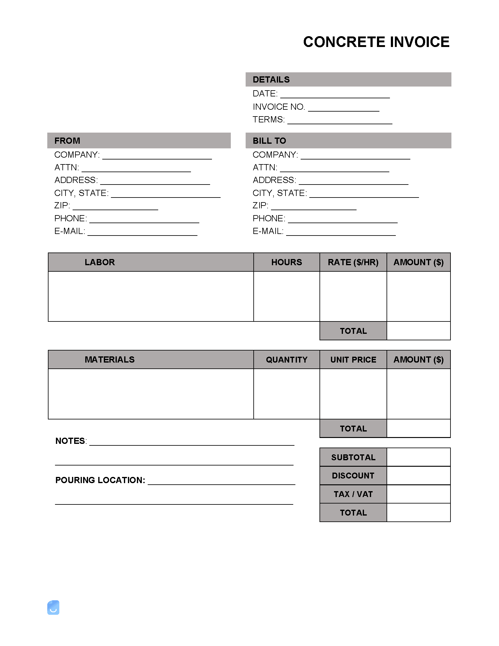 Concrete-Invoice-Template
