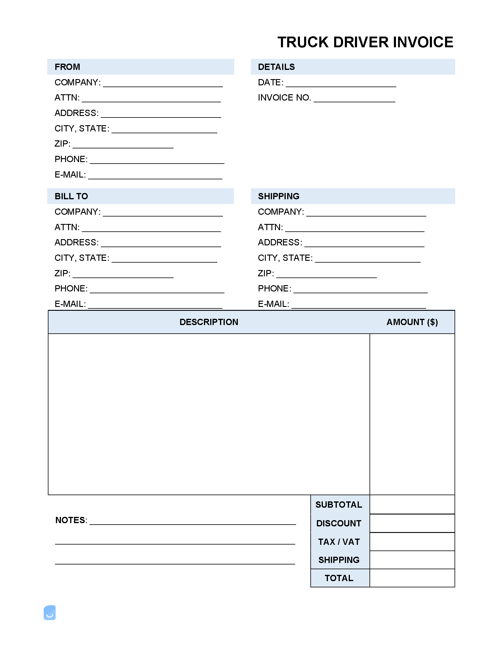 Truck-Driver-Invoice-Template