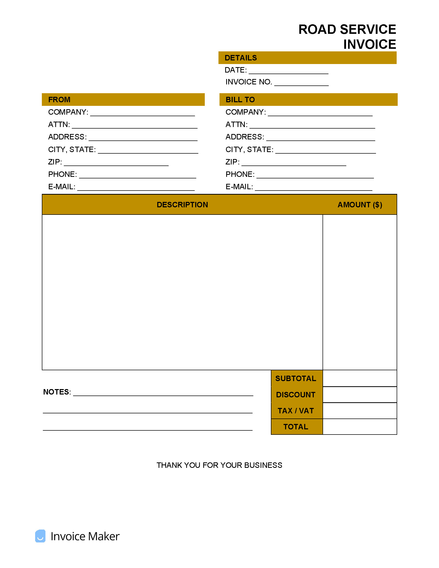 Road-Service-Invoice-Template