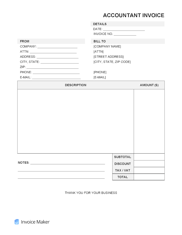 Accounting Invoice Template file
