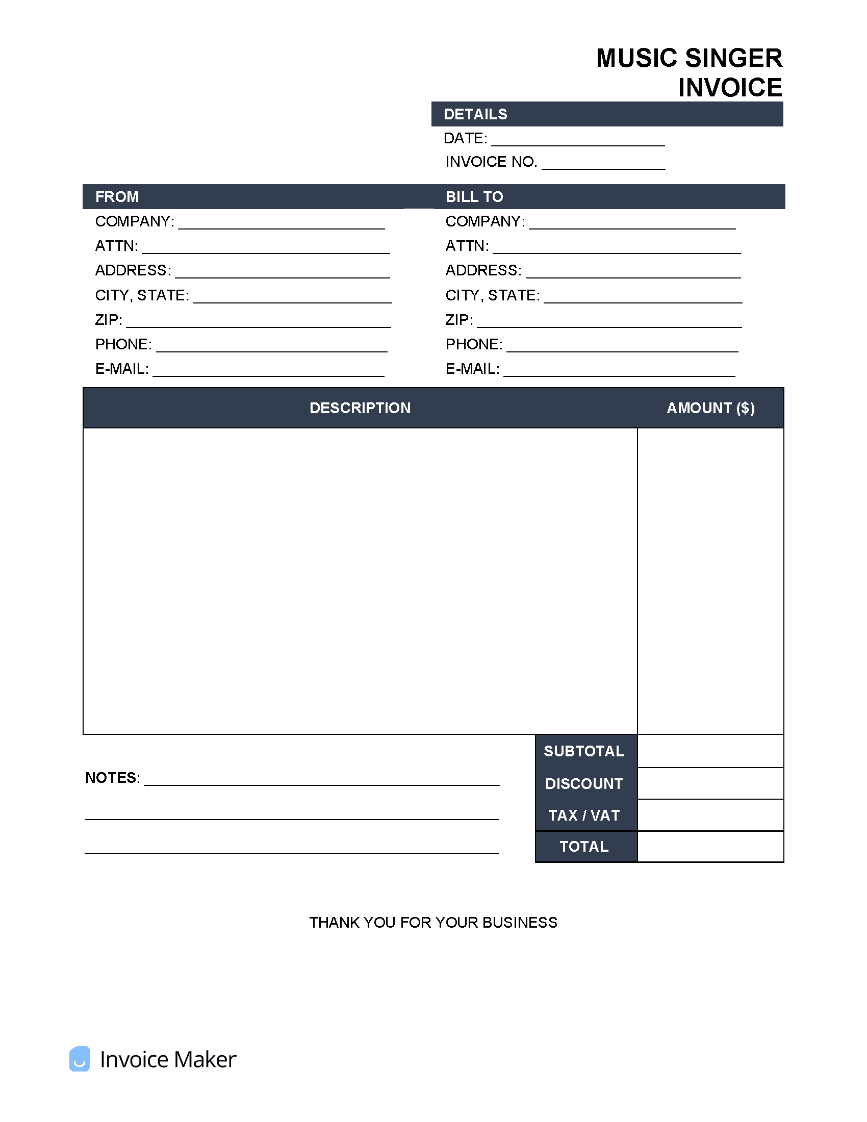 Music-Singer-Invoice-Template