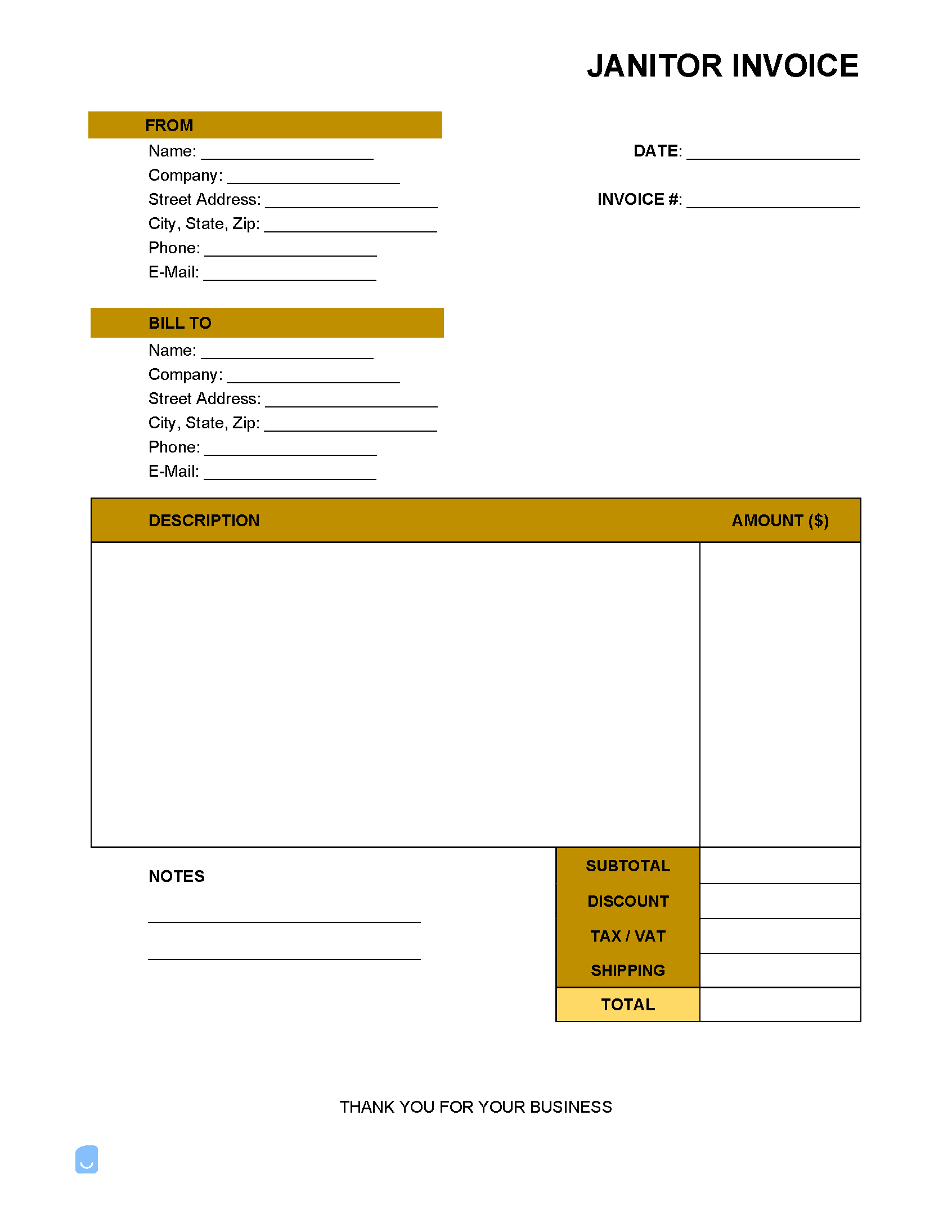 Janitor-Invoice-Template