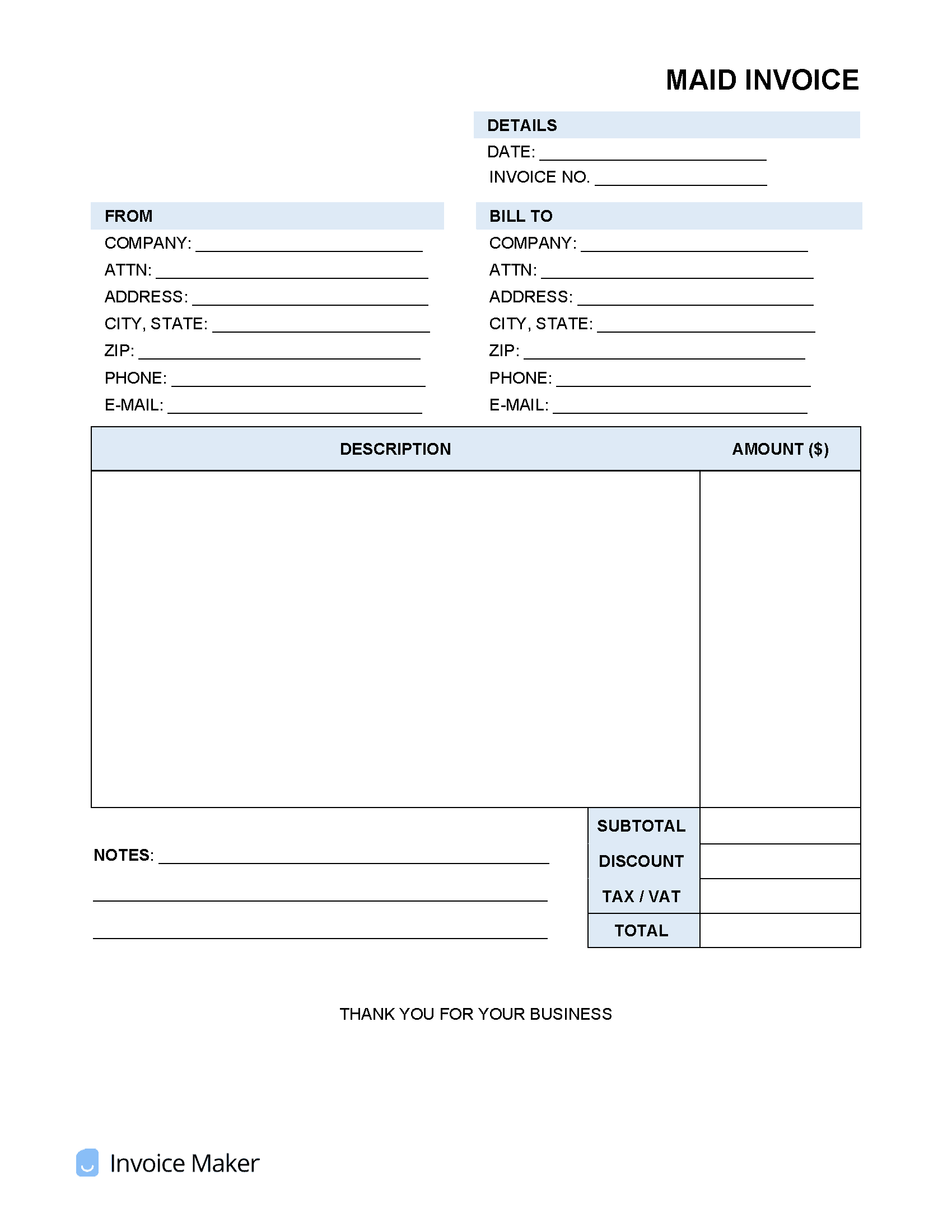 Maid-Invoice-Template