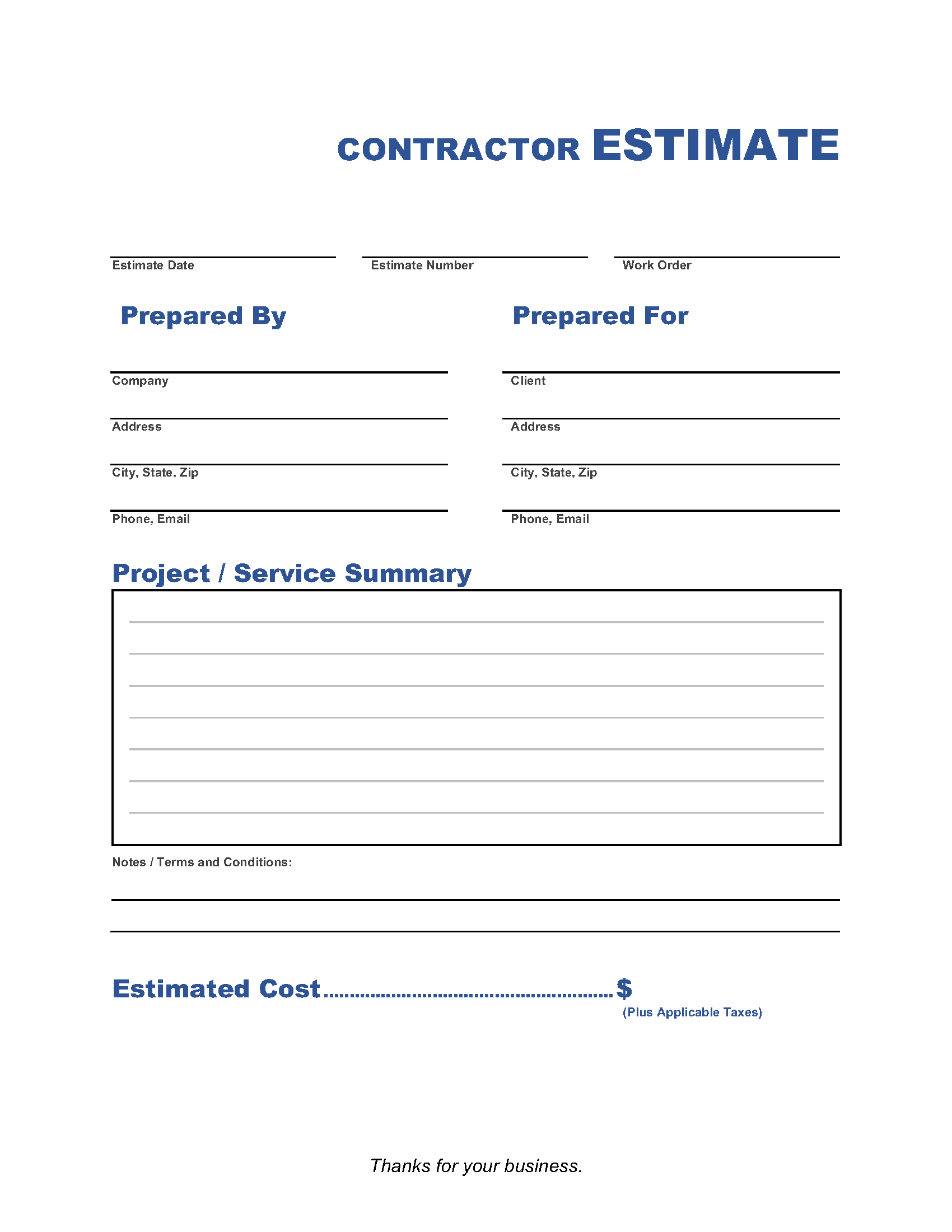Contractor-Estimate-Template