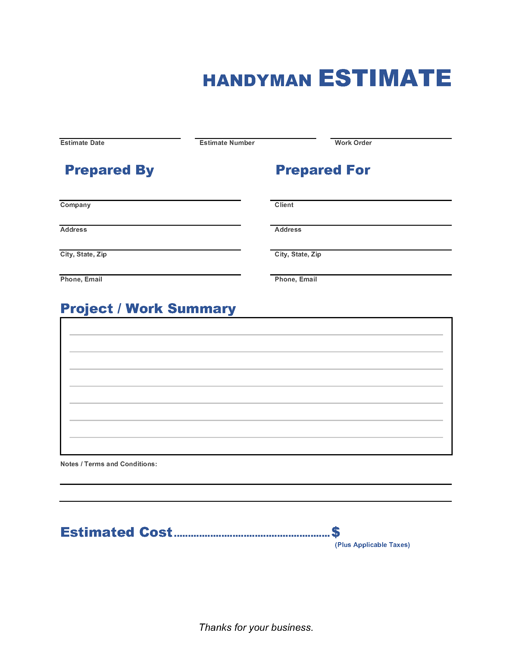 Handyman-Estimate-Template