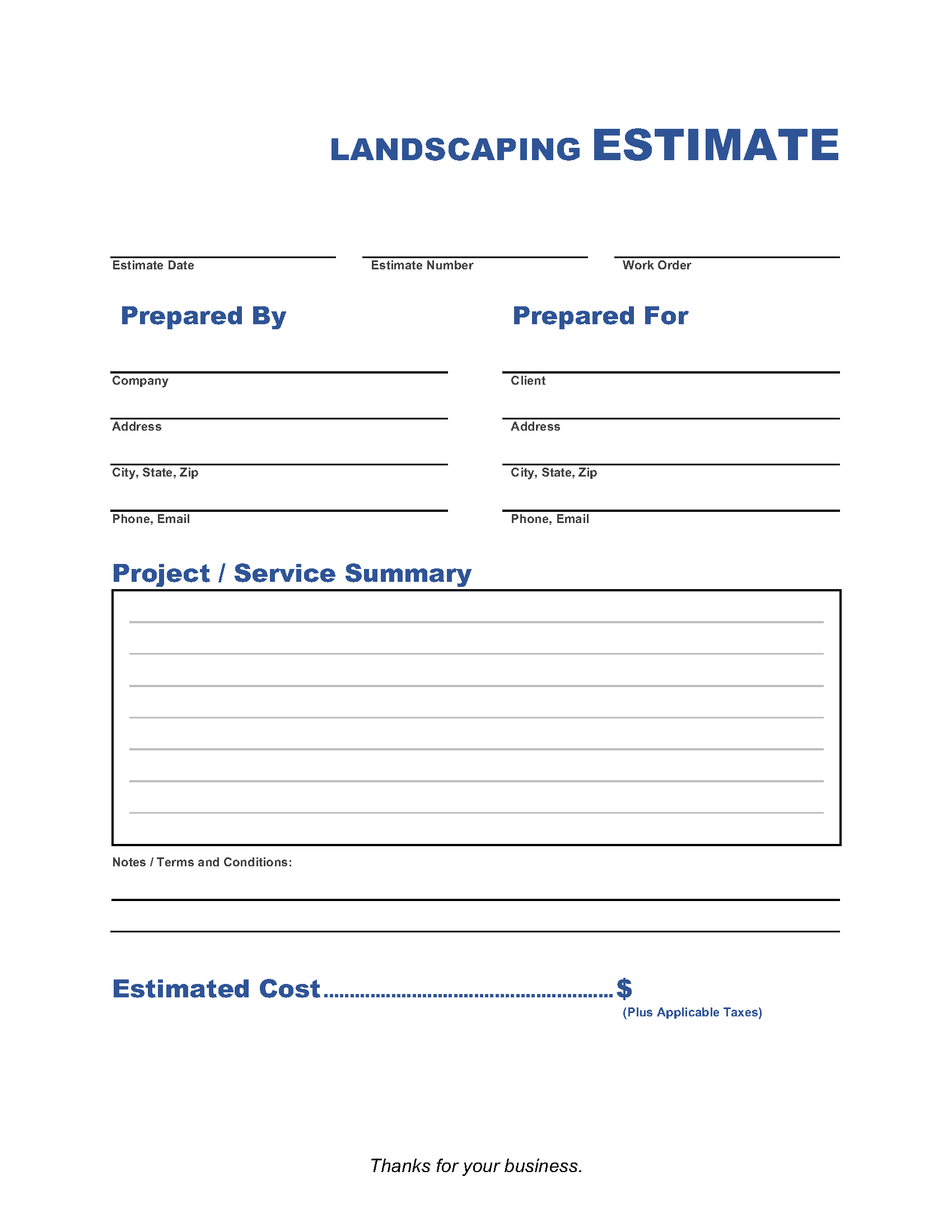 Landscaping-Estimate-Template