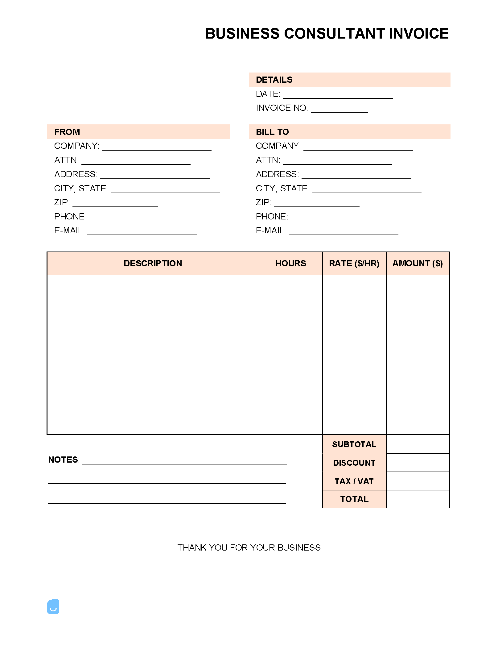 Business-Consultant-Invoice-Template