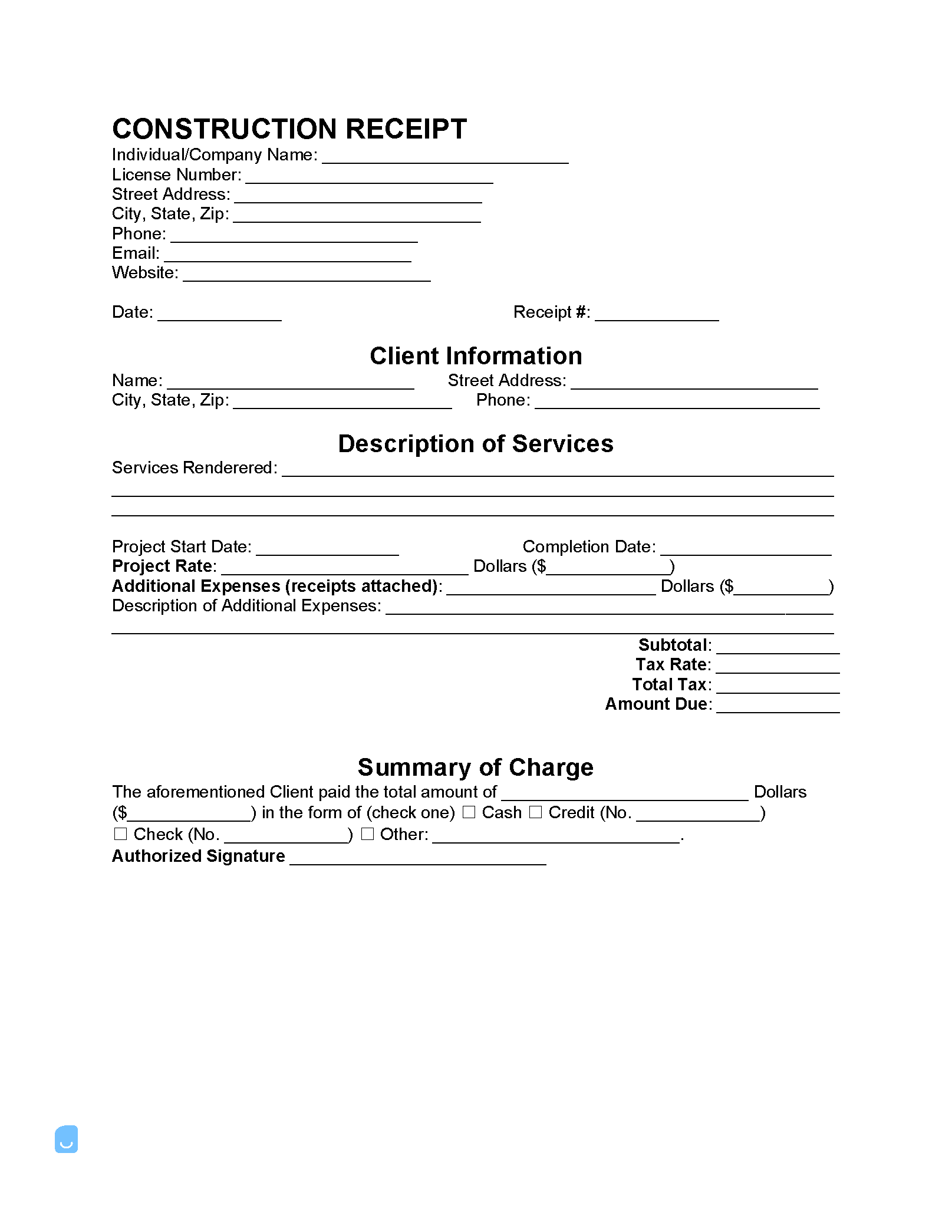 Construction-Receipt-Template