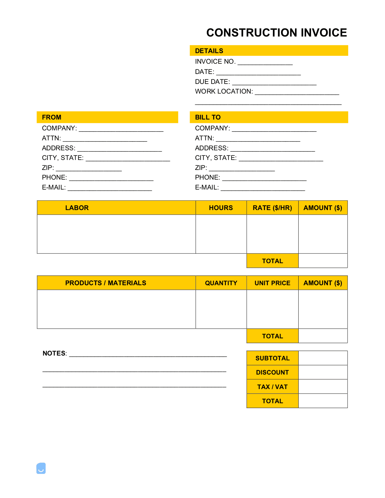 Construction-Service-Invoice-Template