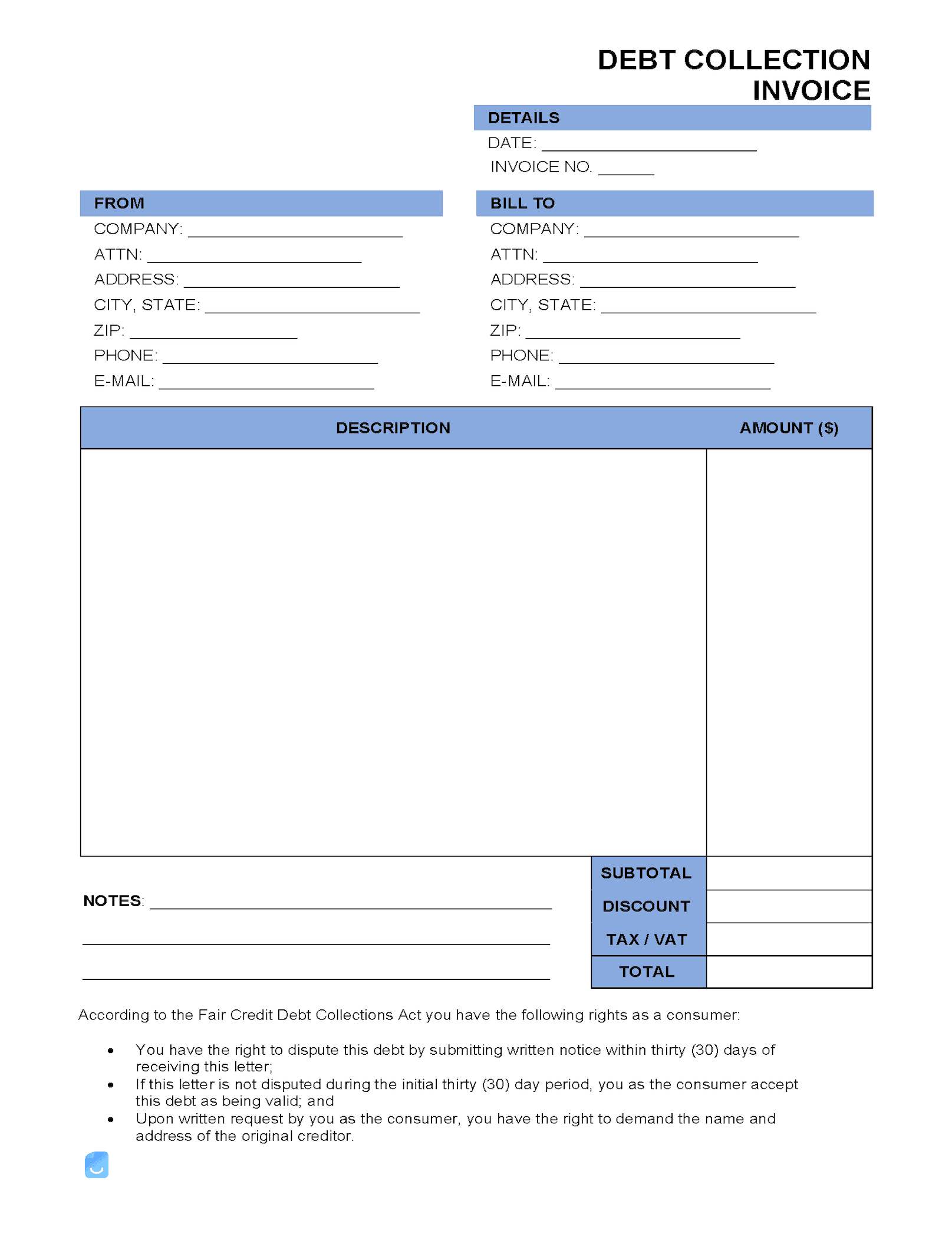 Debt-Collection-Invoice-Template