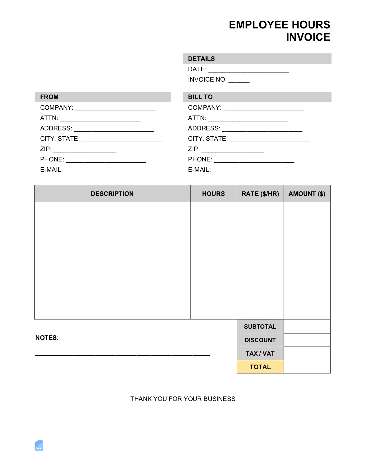 Employee-Hours-Invoice-Template