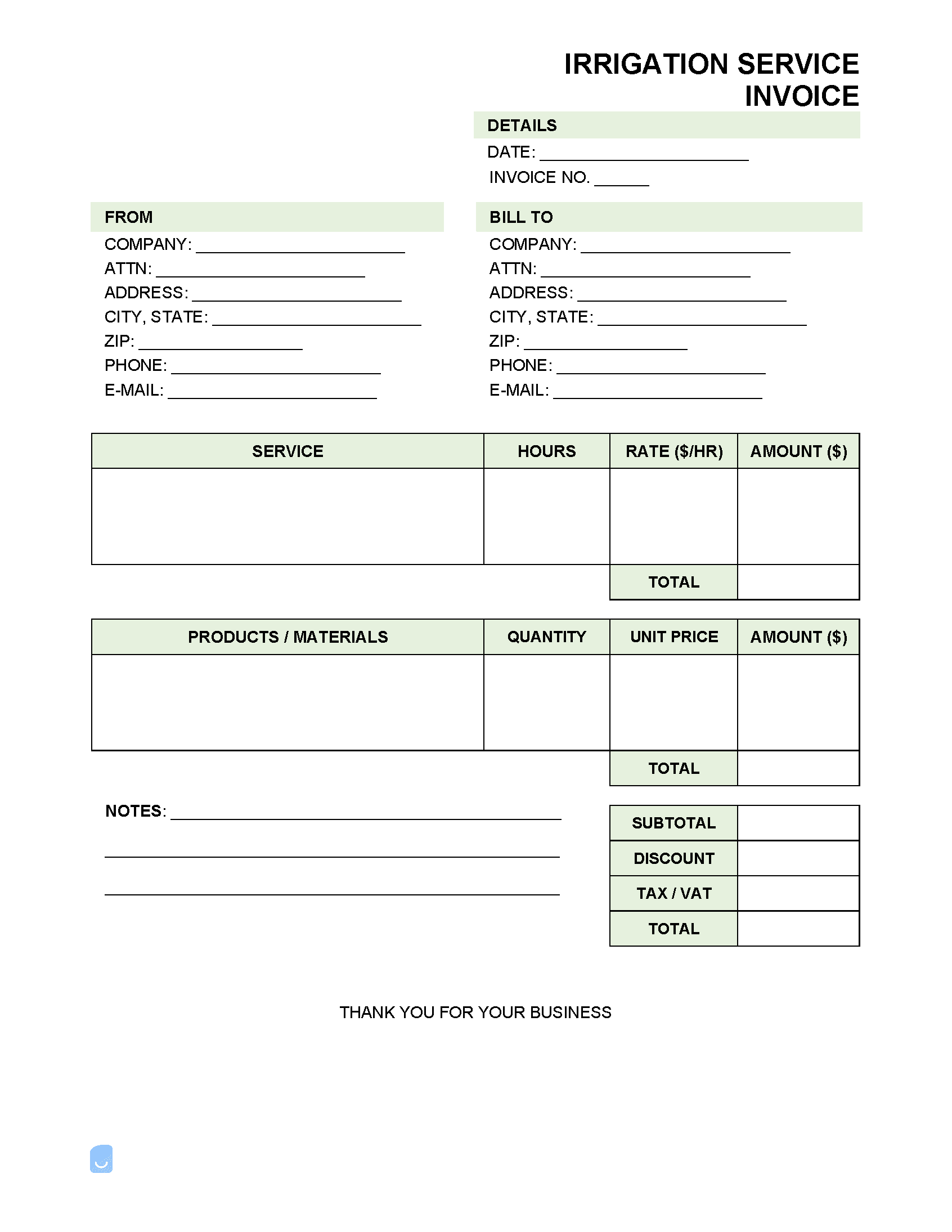 Irrigation-Service-Invoice-Template
