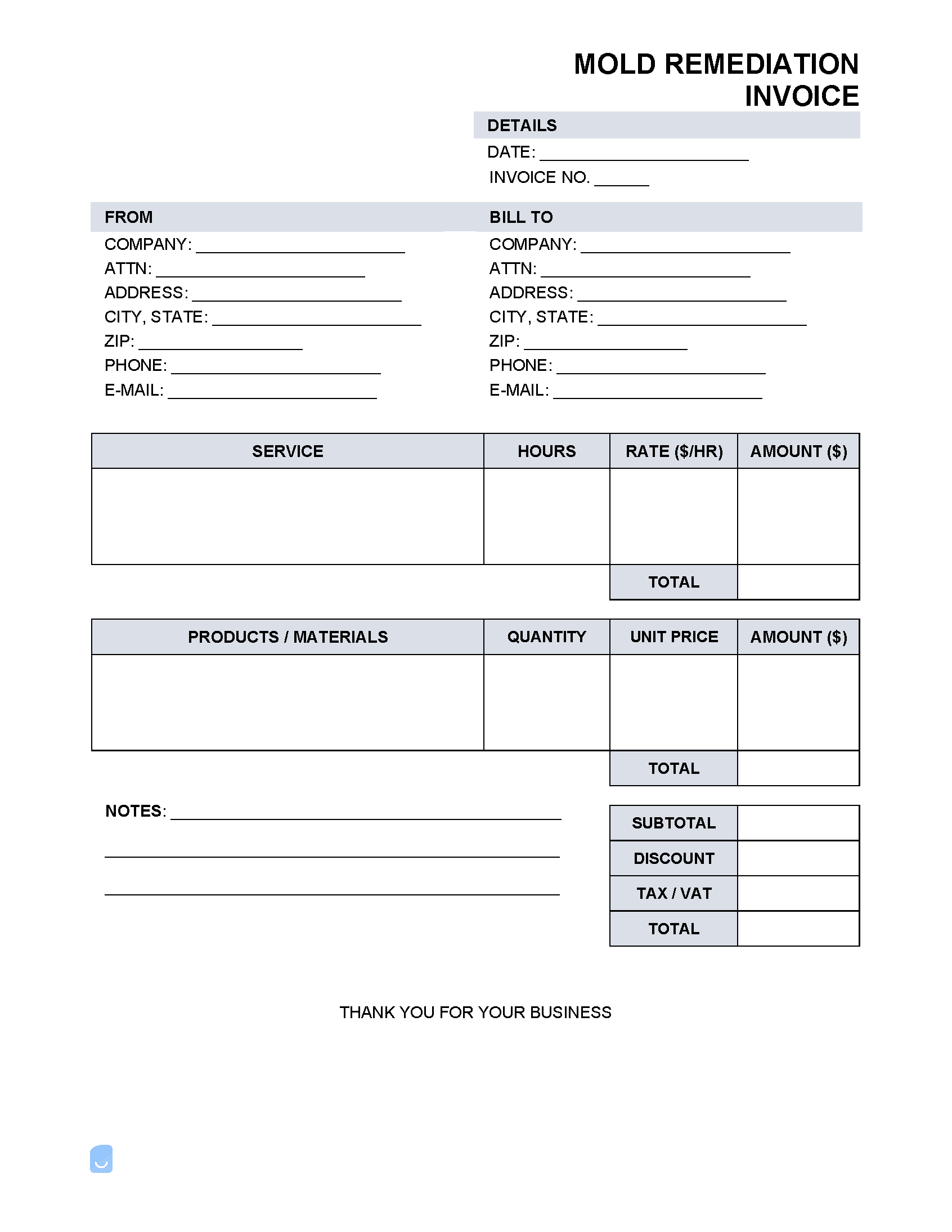 Mold-Remediation-Invoice-Template
