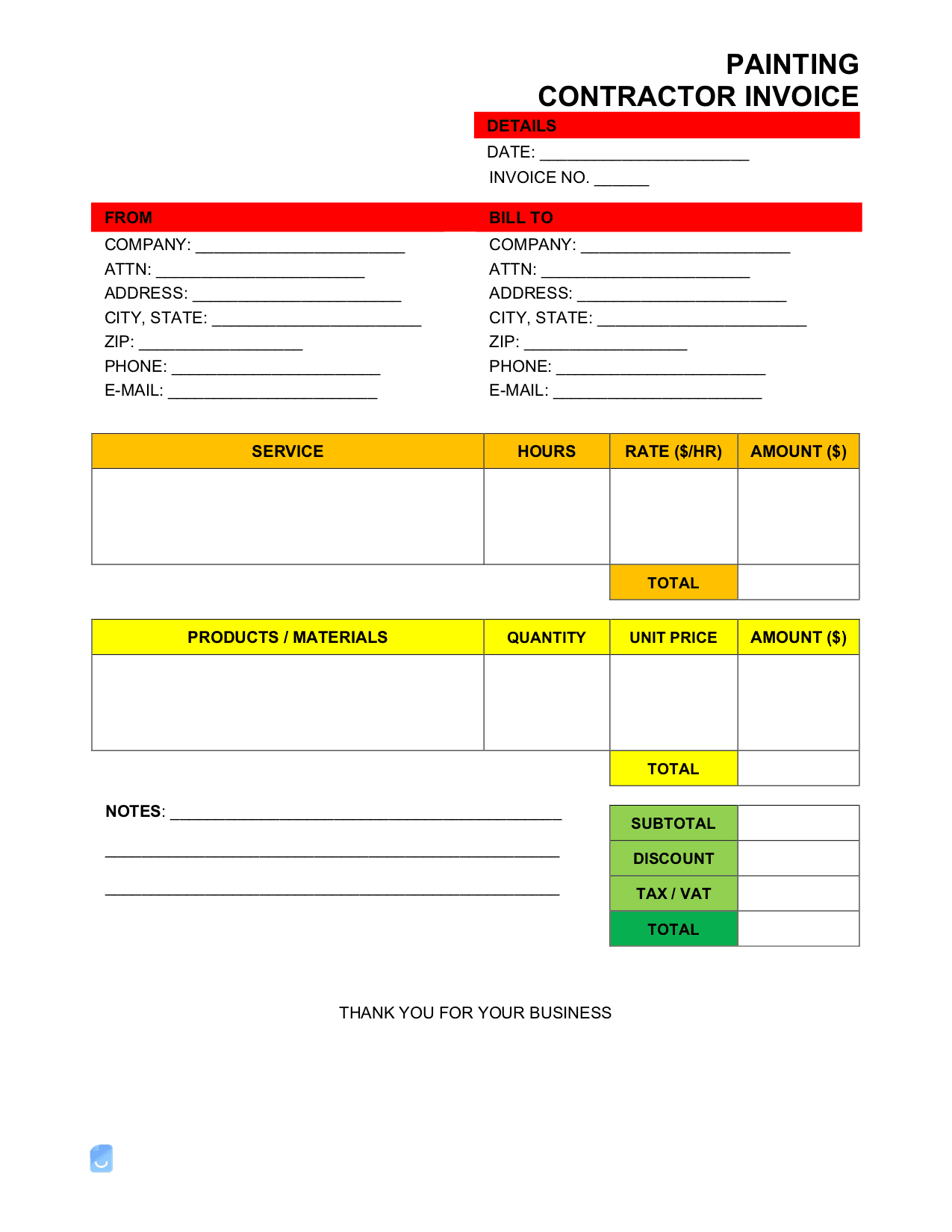Painting-Contractor-Invoice-Template