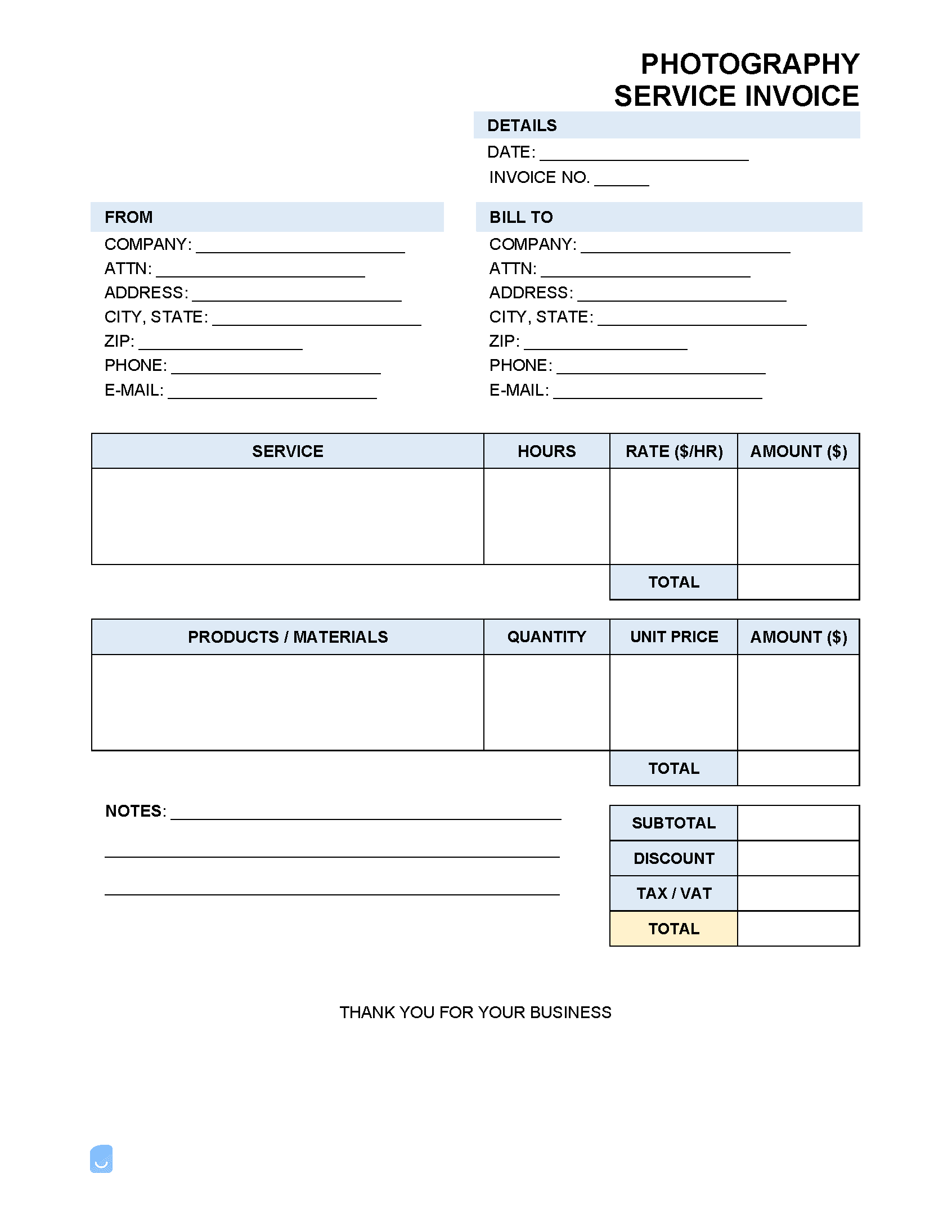 Photography-Service-Invoice-Template