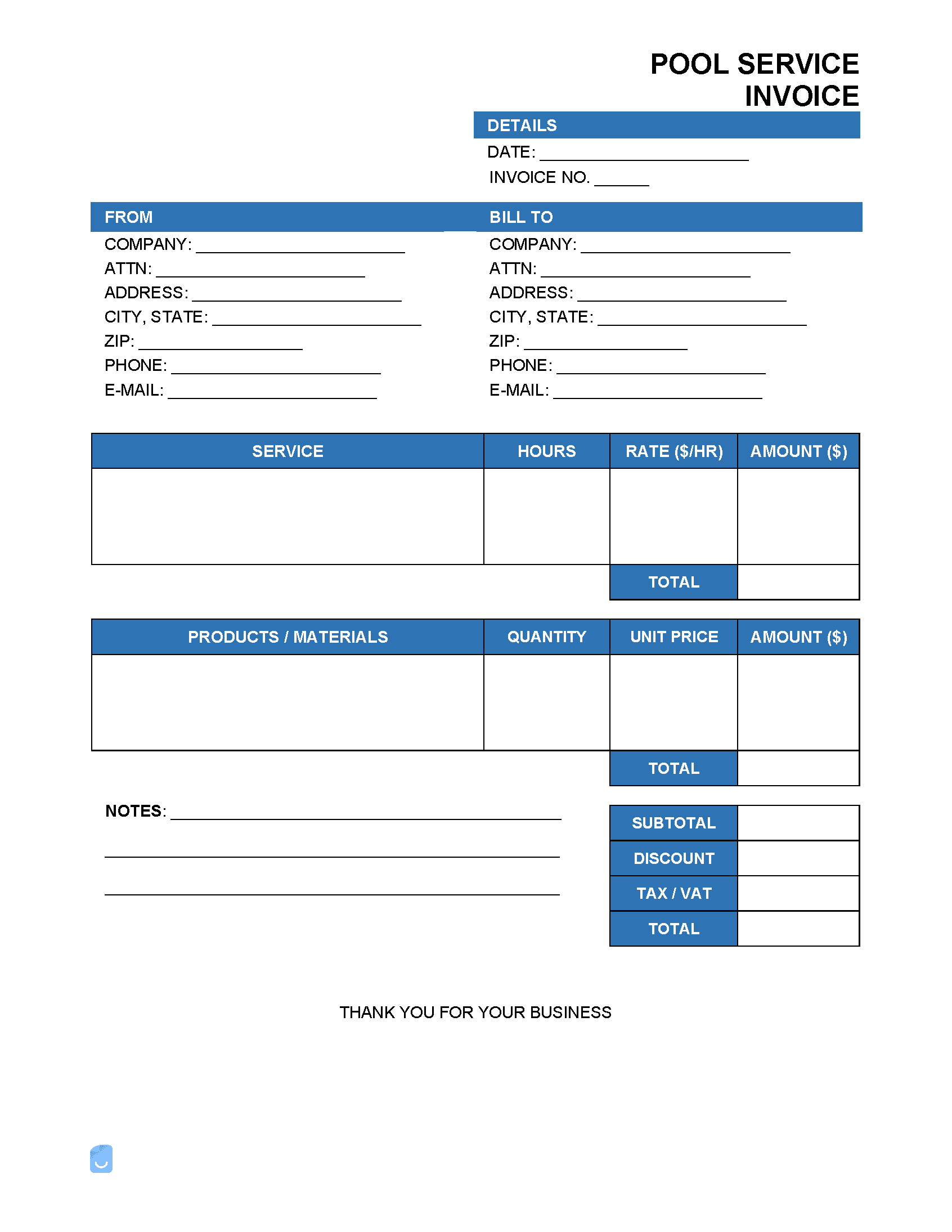 Pool-Service-Invoice-Template