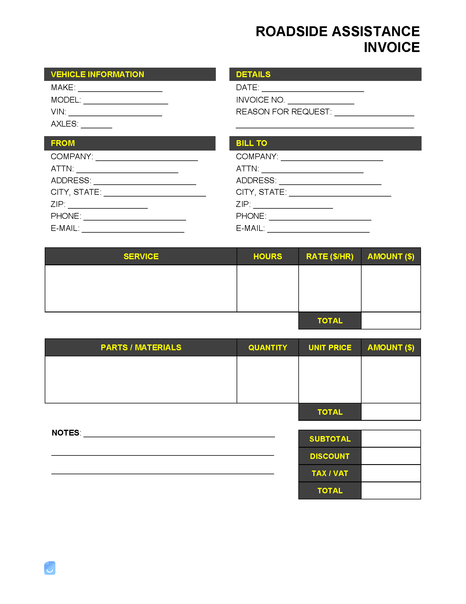 Roadside-Assistance-Invoice-Template