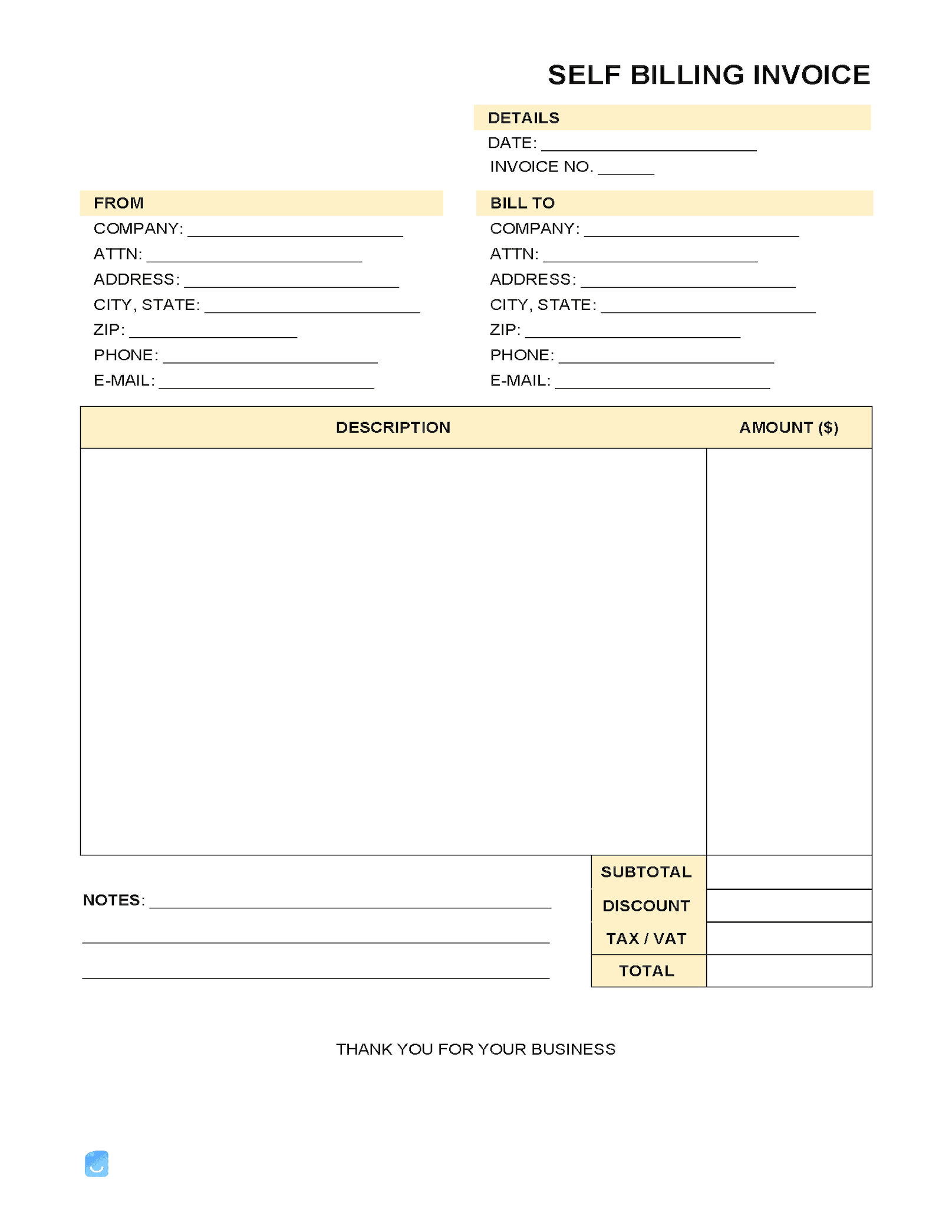 Self-Billing-Invoice-Template
