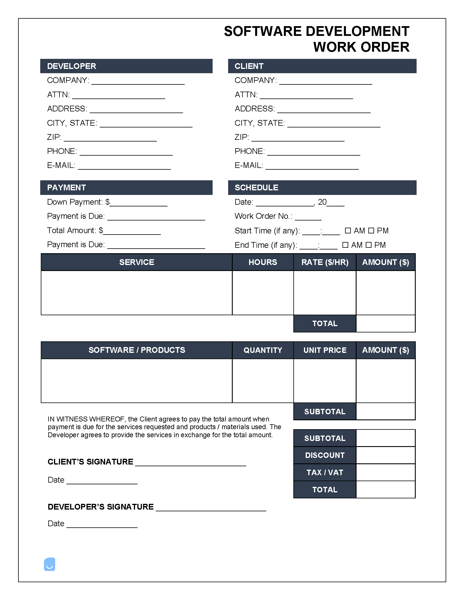 Software-Development-Work-Order