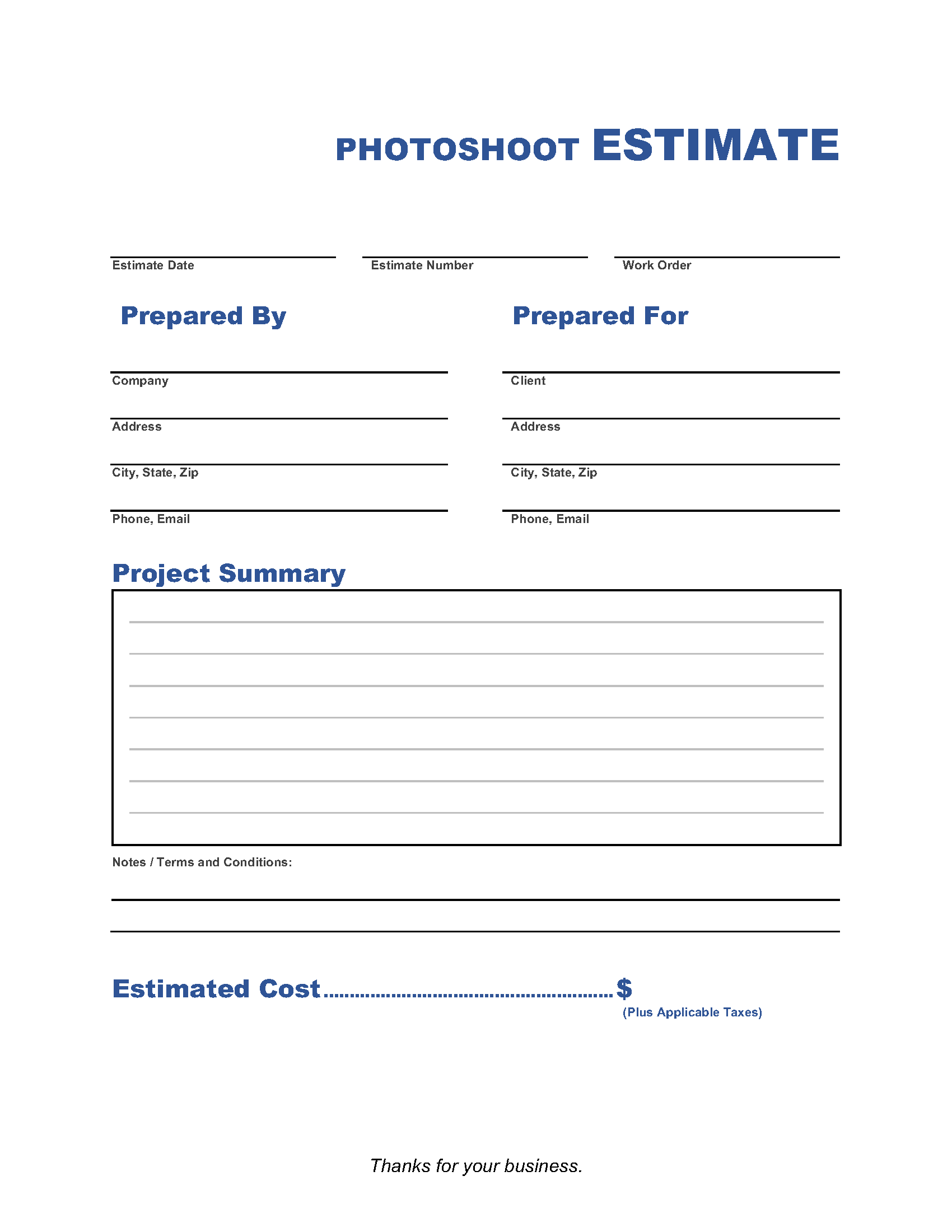 Photoshoot-Estimate-Template