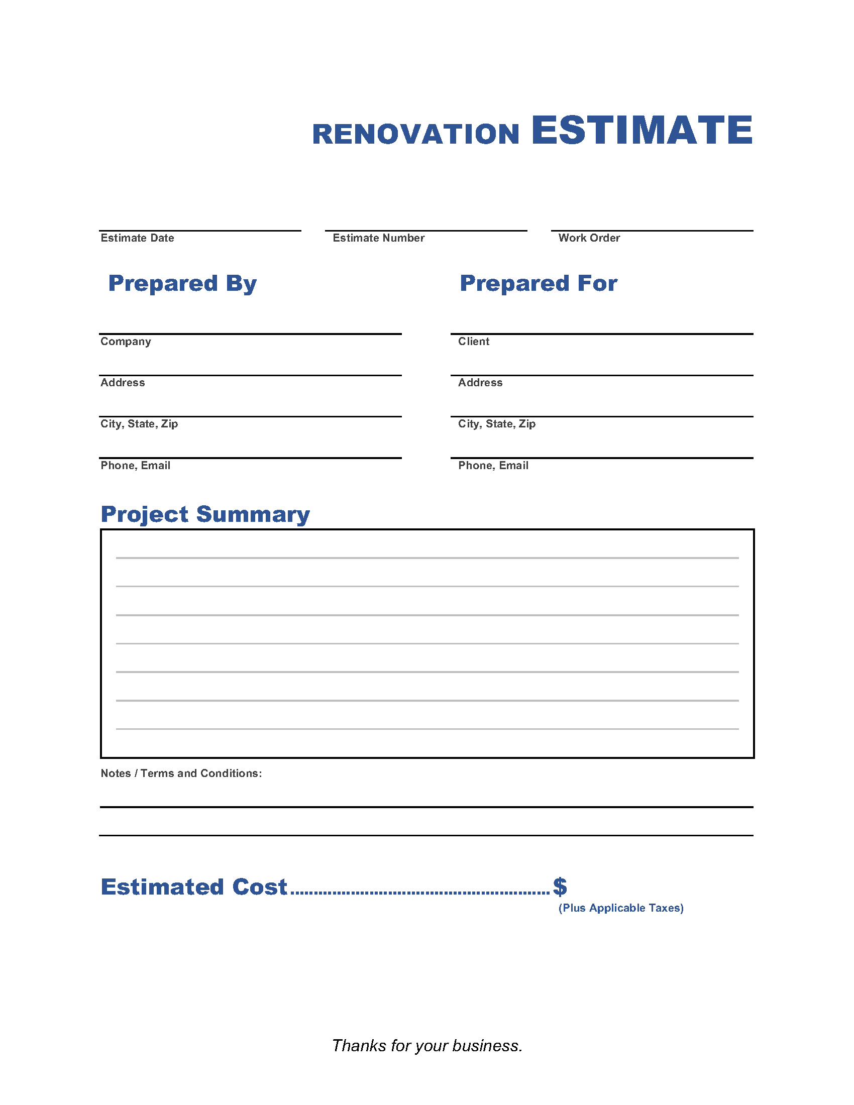 Renovation-Estimate-Template