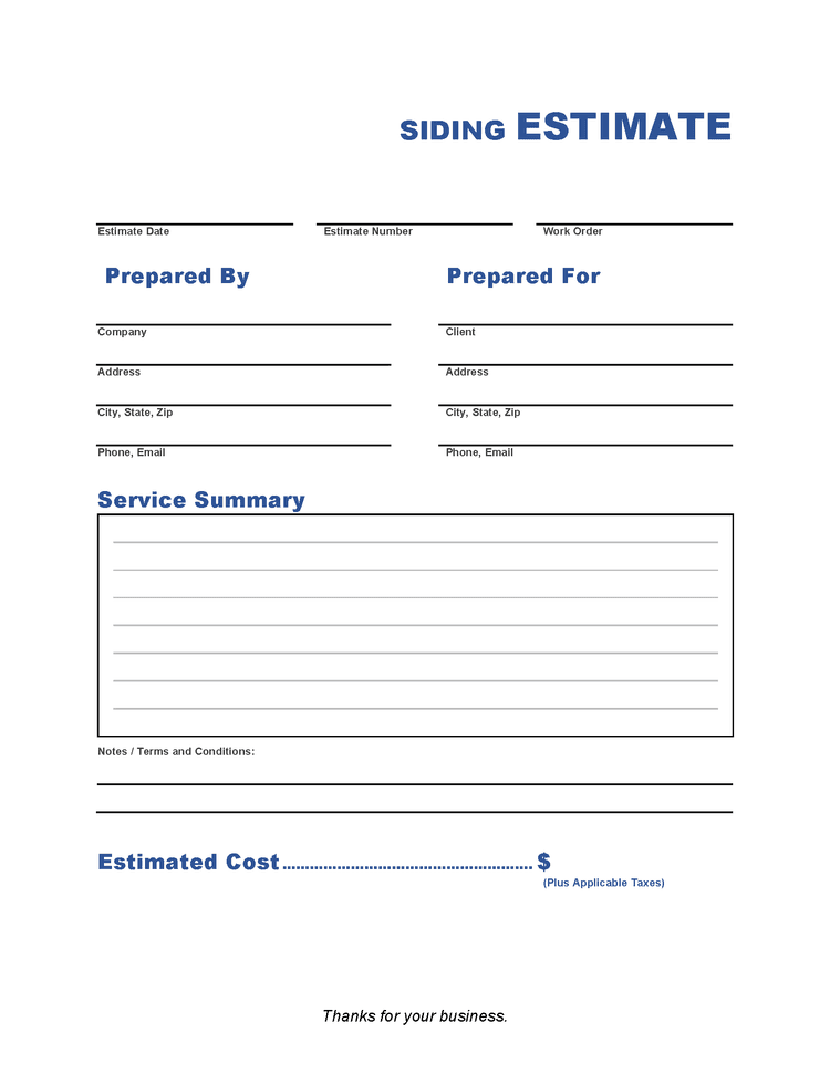 Siding Estimate Template Invoice Maker Siding Estimate Template Invoice Maker