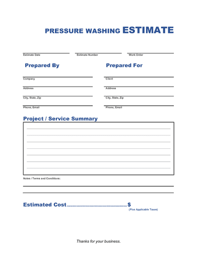 Pressure Washing Estimate Template Invoice Maker Pressure Washing Estimate Template Invoice Maker