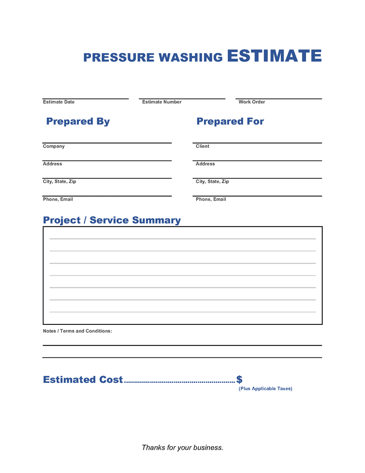 Pressure Washing Estimate Template Invoice Maker Pressure Washing Estimate Template Invoice Maker