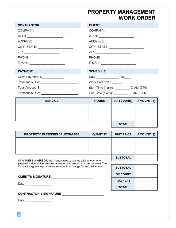 Property Management Work Order Template Invoice Maker Property Management Work Order Template Invoice Maker