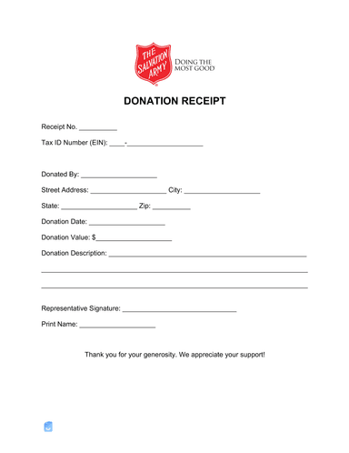 Salvation Army Donation Receipt Template | Invoice Maker Salvation Army Donation Receipt Template | Invoice Maker