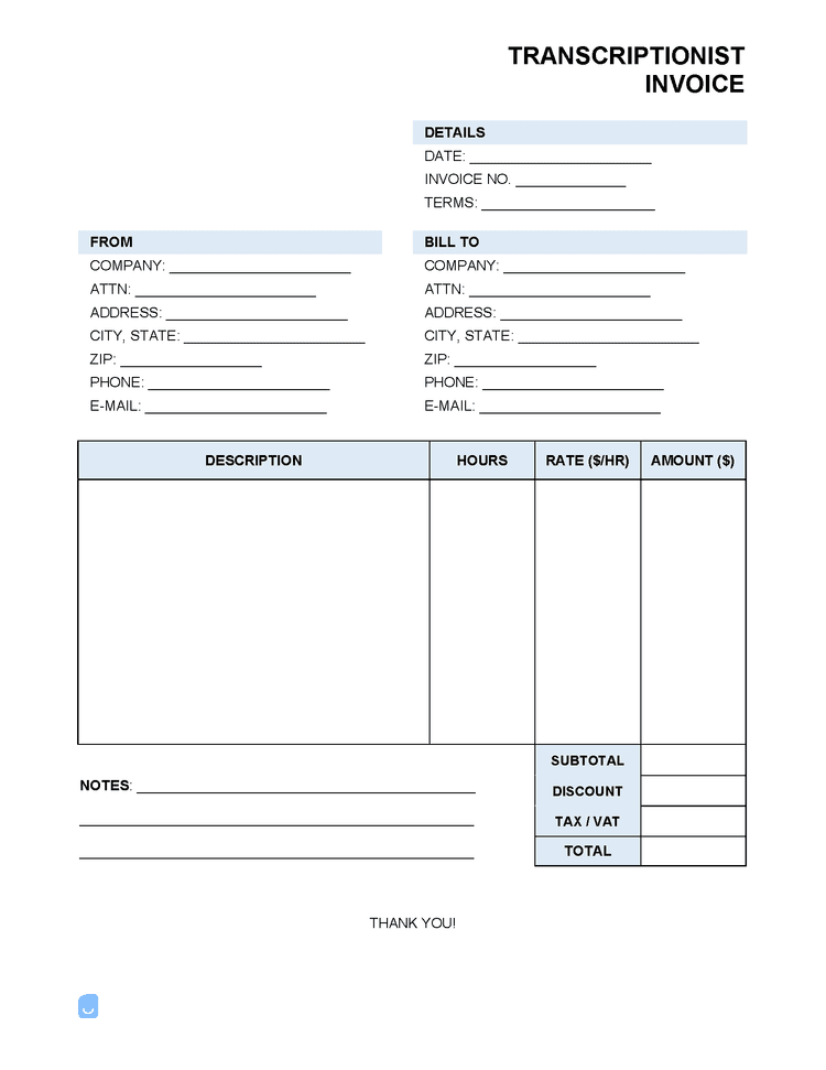 Transcriptionist Invoice Template Invoice Maker transcriptionist-invoice-template-invoice-maker