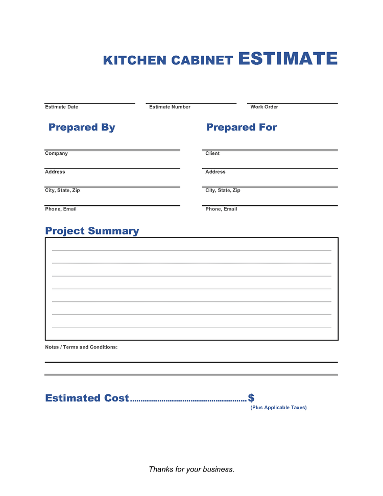 Kitchen Estimate Template Invoice Maker Kitchen Estimate Template Invoice Maker