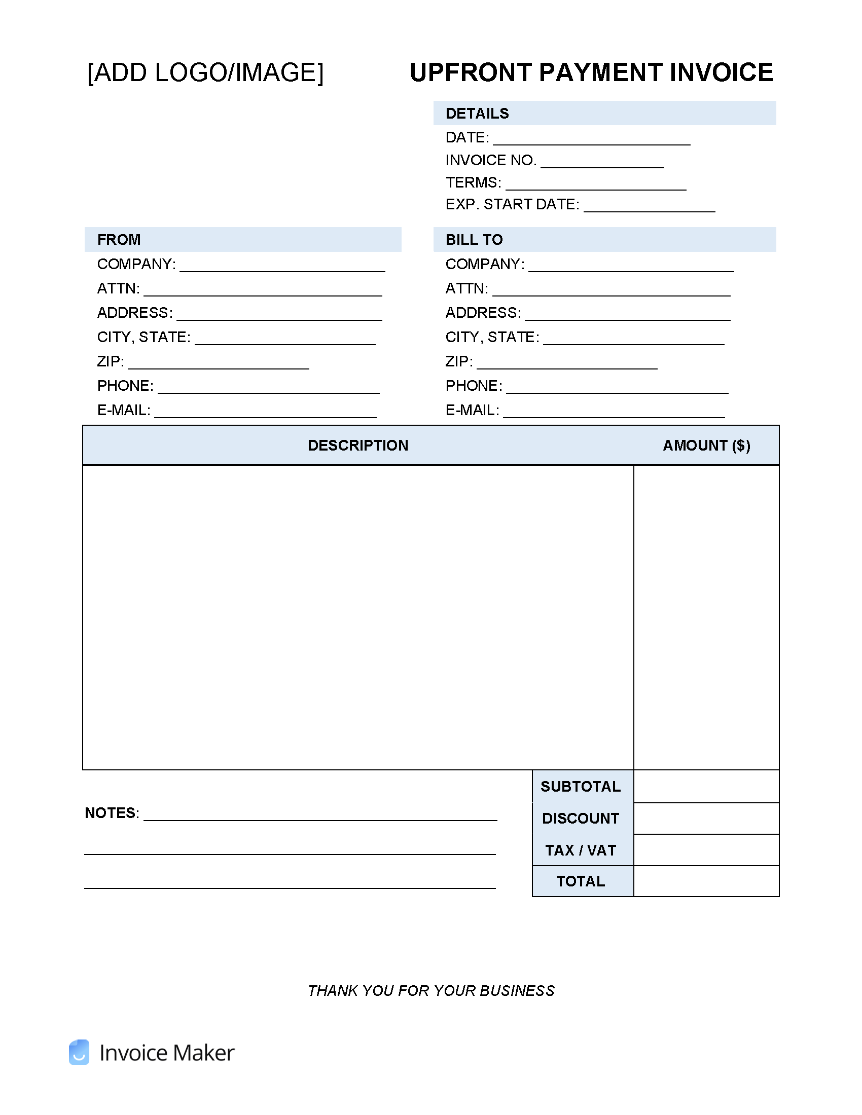 Payment Due Invoice Templates Invoice Maker
